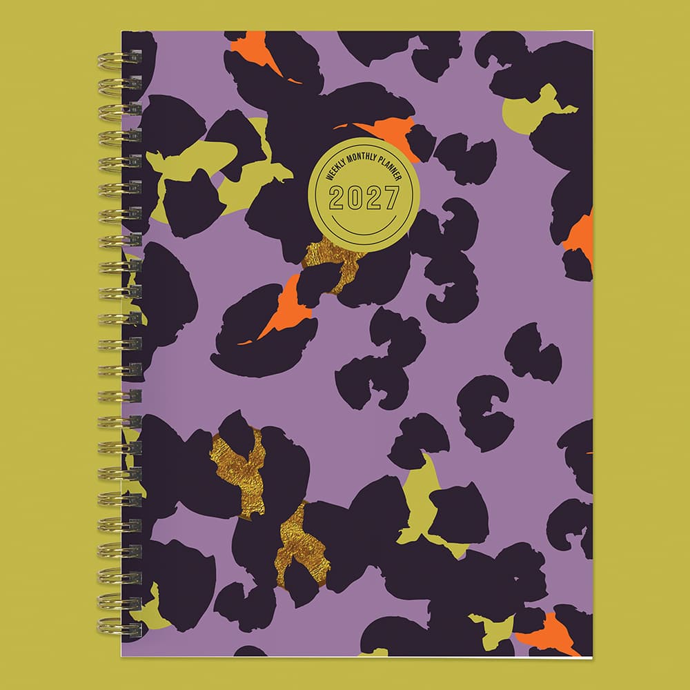 2027 Lilac Leopard Medium Weekly Monthly Planner