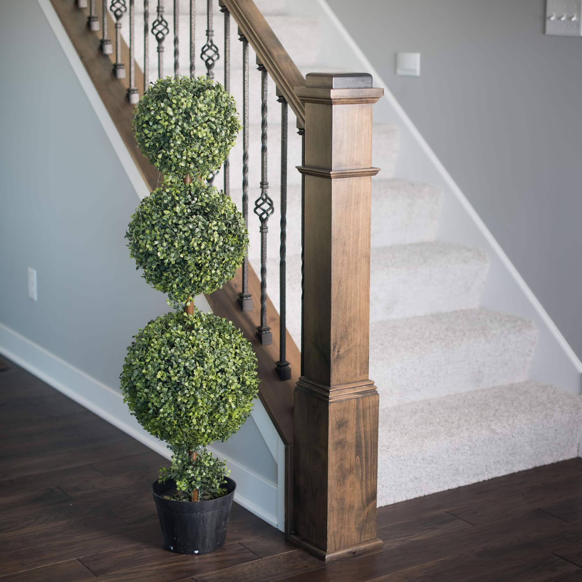 5ft. Artificial Triple Ball Green Boxwood Topiary