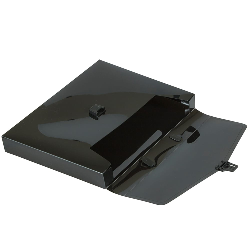 JAM Paper Black Plastic Portfolio Briefcase with Handles 12" x 9.5"