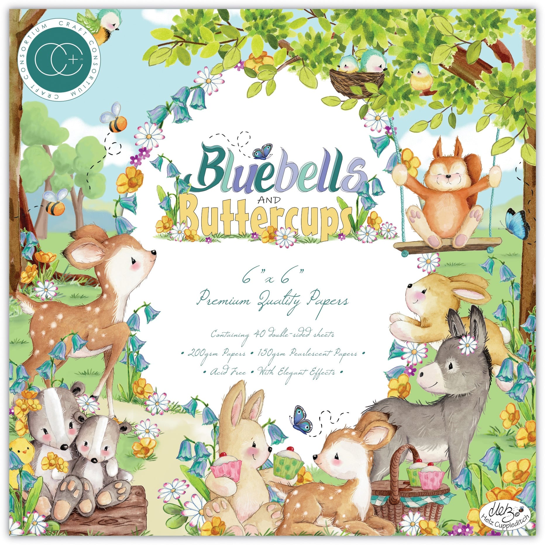 Craft Consortium Double-Sided Paper Pad 6" x 6" 40 ct. Bluebells & Buttercups