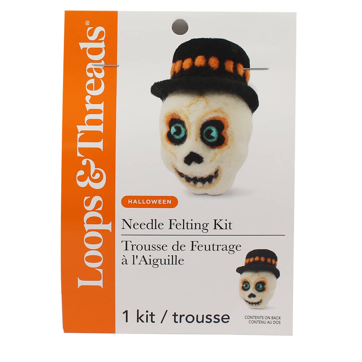 Skull with Top Hat Halloween Needle Felting Kit by Loops & Threads®