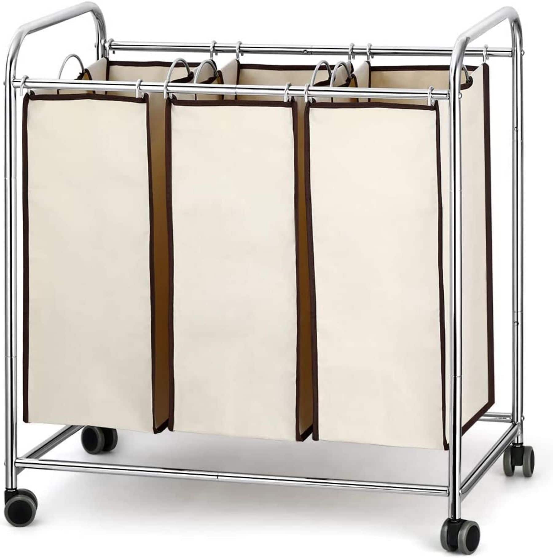NEX™ 30" Chrome Removable 3-Bag Laundry Sorter