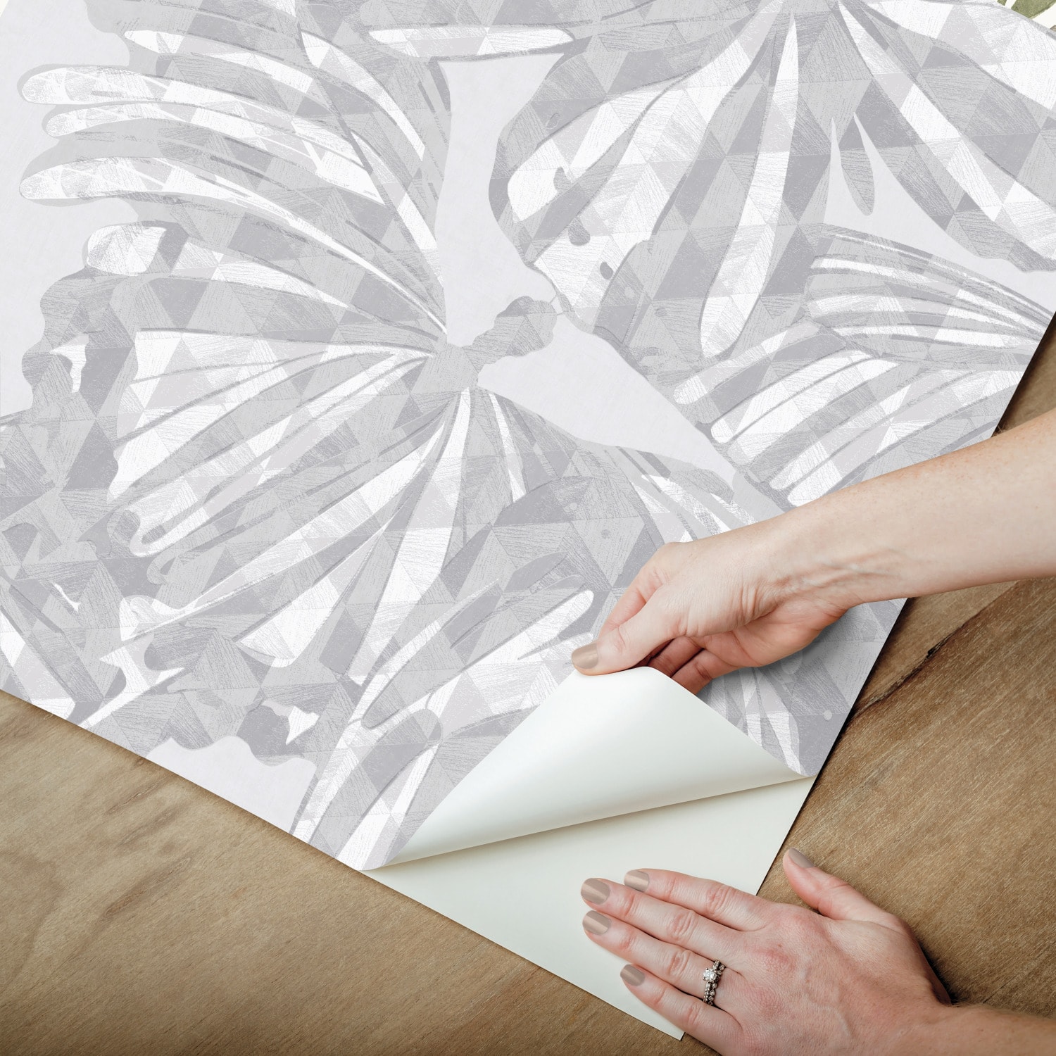 RoomMates Mr. Kate Gray Butterfly Peel & Stick Wallpaper