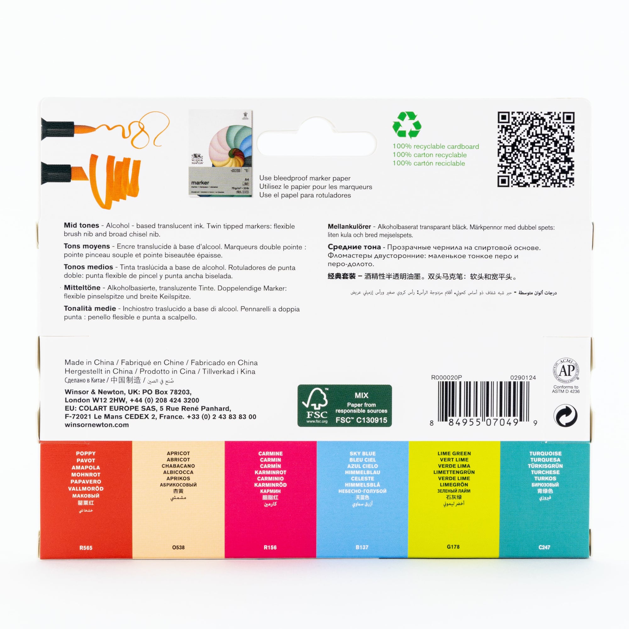 Winsor & Newton® ProMarker Brush™ Mid Tones Marker Set