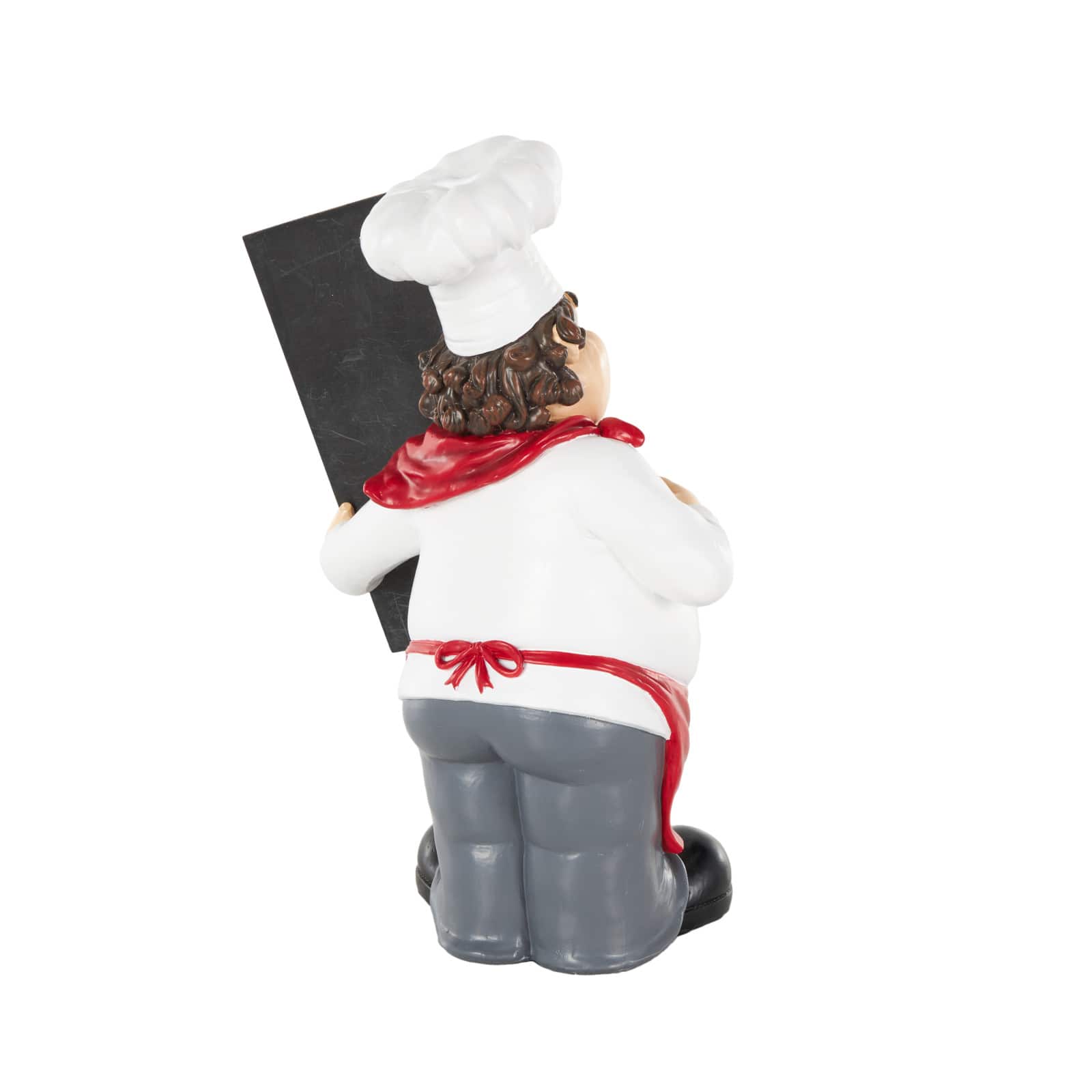 14.25" White with Chalkboard Polystone Chef Decorative Sculpture