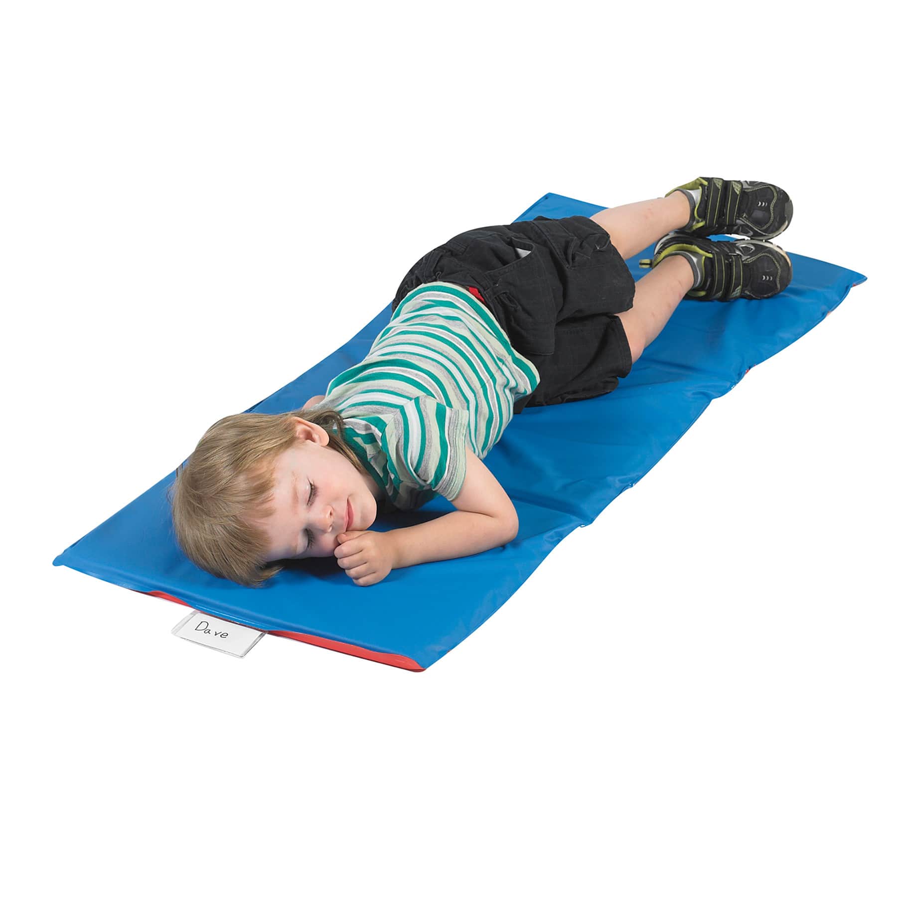 Children's Factory Red & Blue 3 Section Economy Folding Rest Nap Mat Set