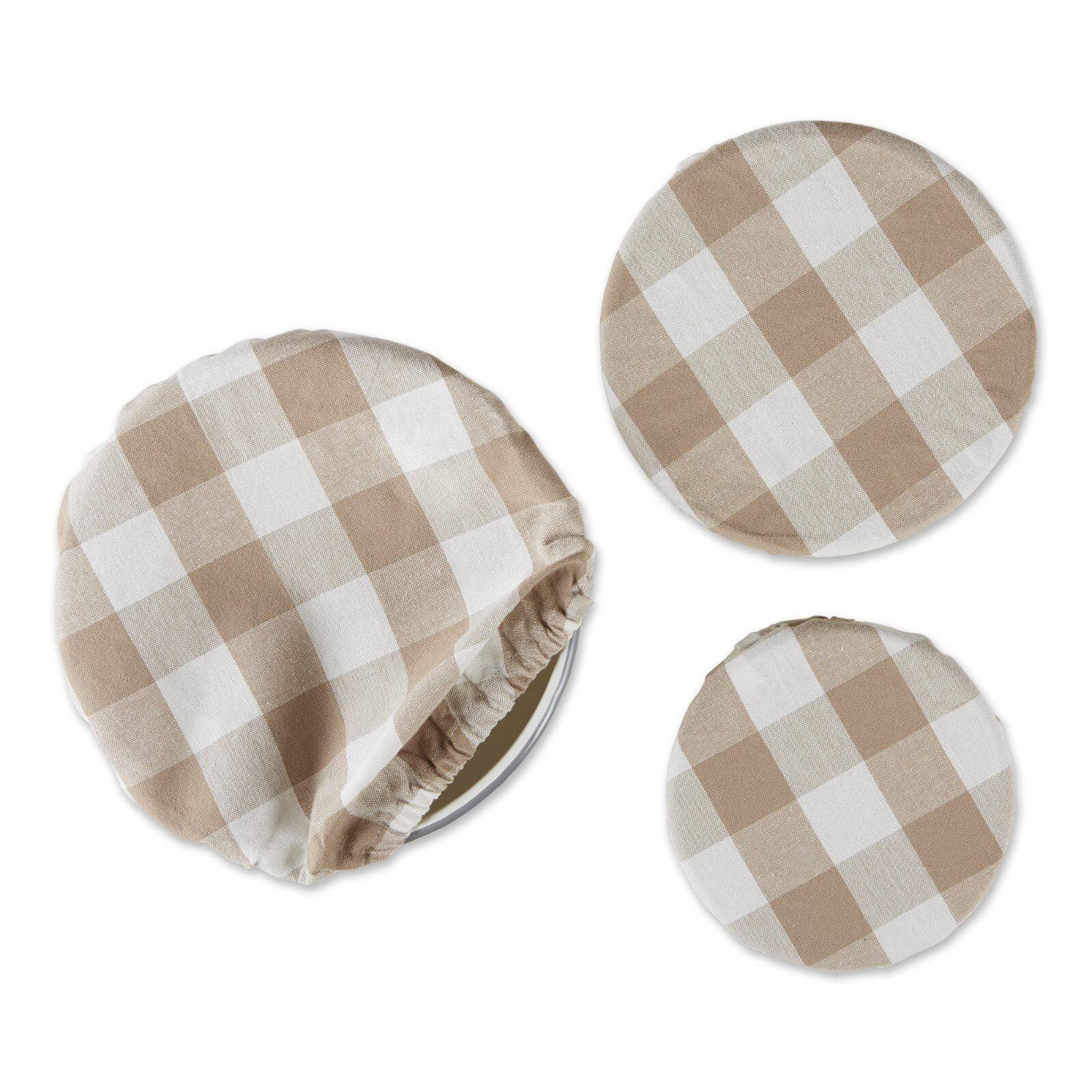 DII® Assorted Stone Buffalo Check Woven Dish Cover Set