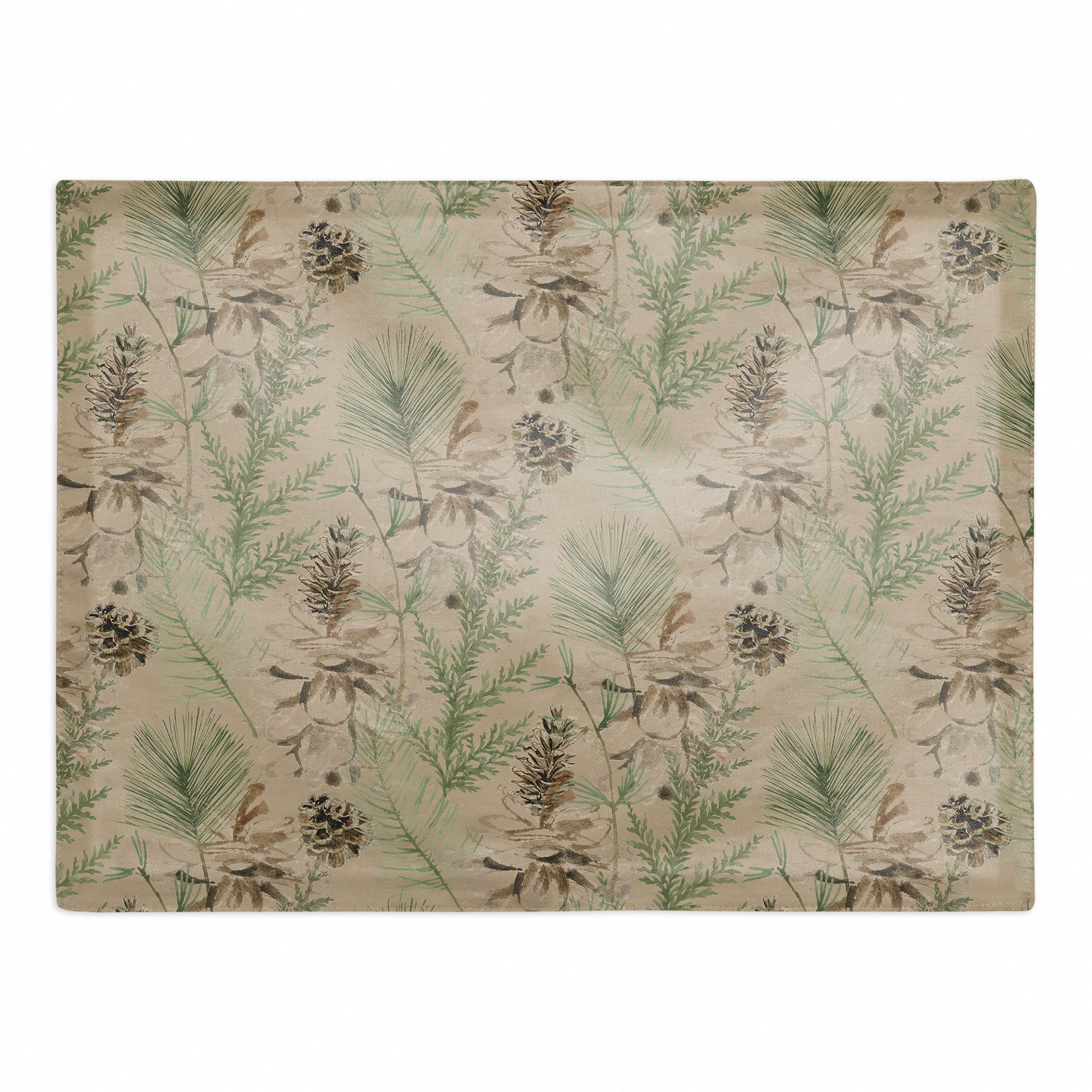 Pine Cones & Greenery on Cotton Twill Placemat