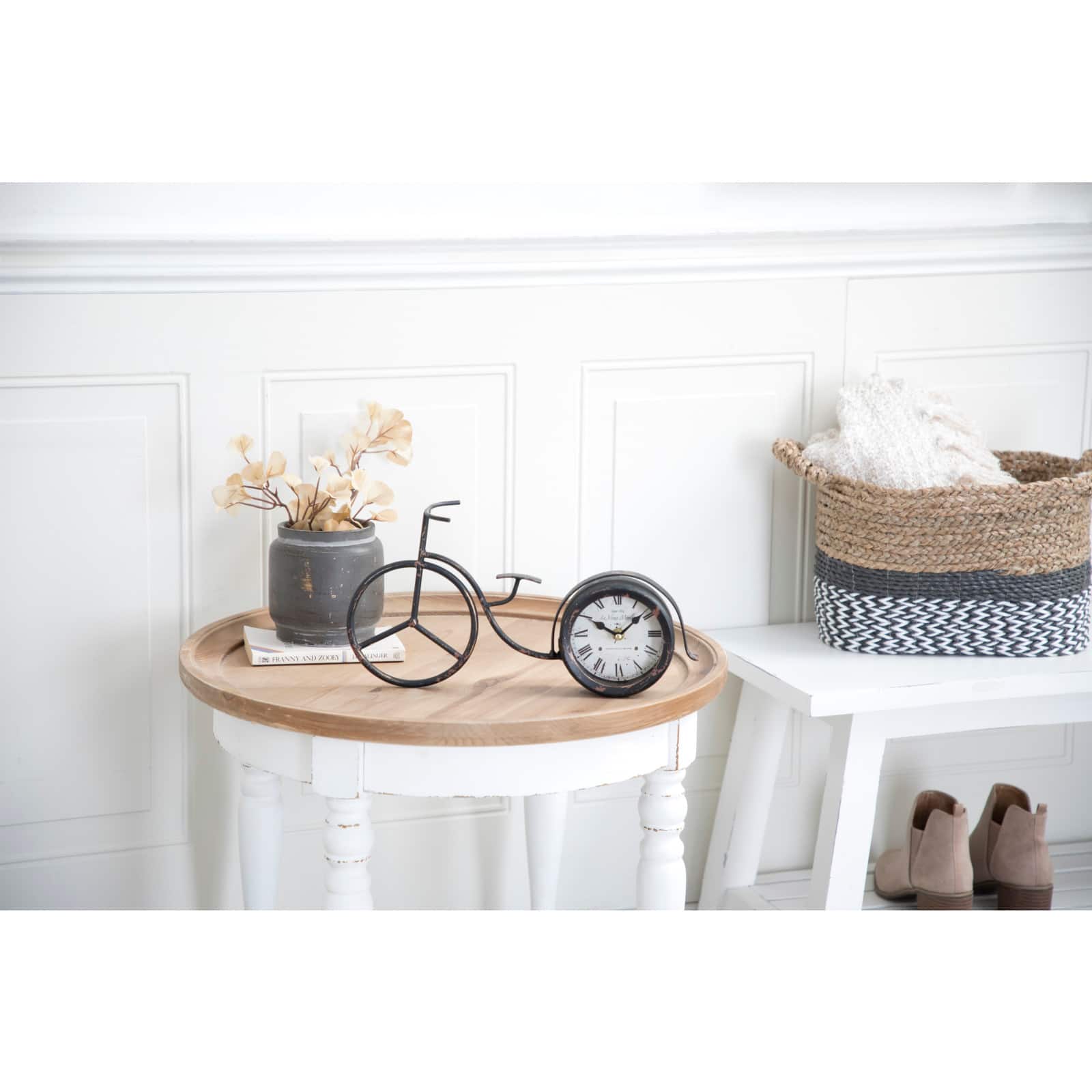 15" Black Metal Farmhouse Bicycle Clock