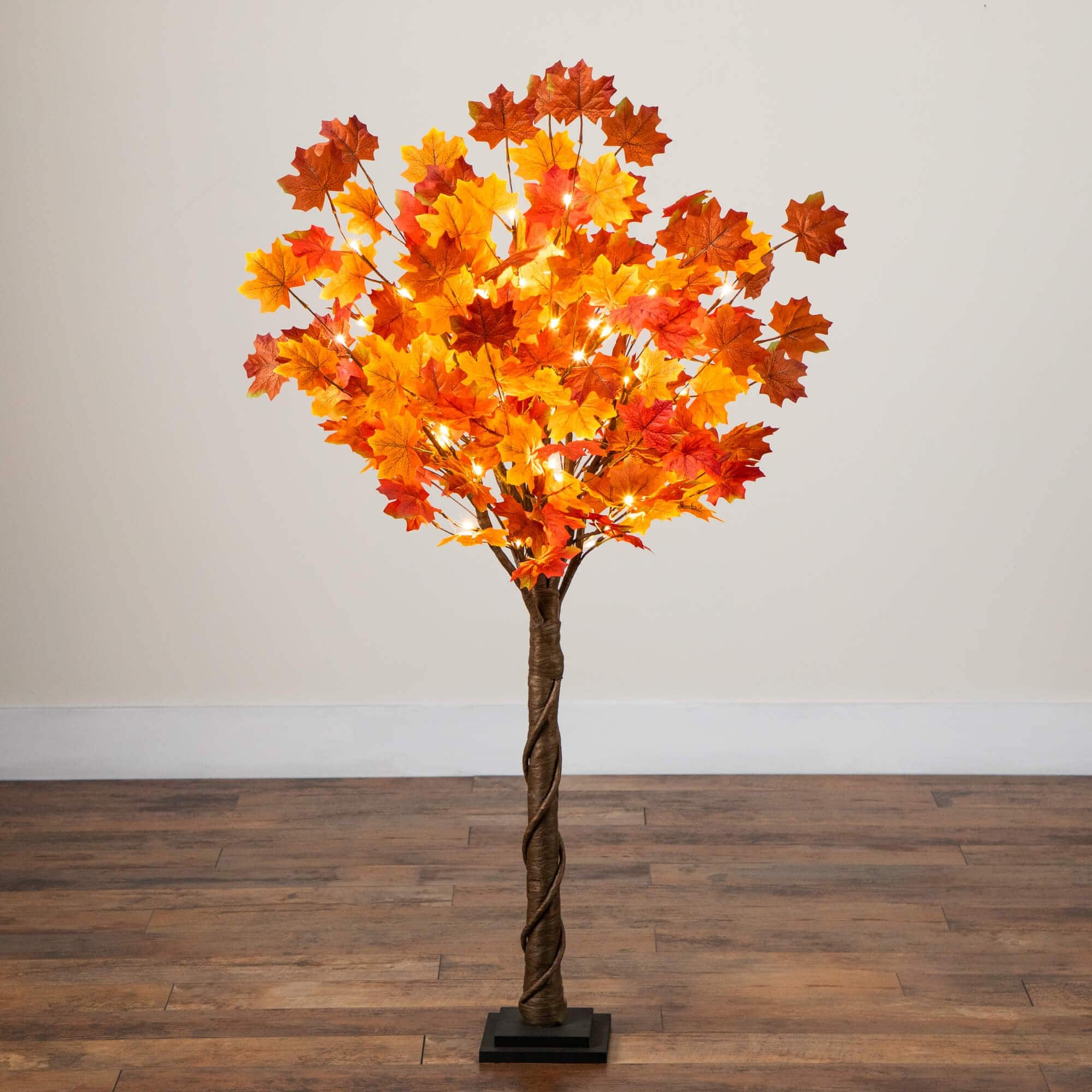 4ft. Pre-Lit Deluxe Autumn Maple Artificial Fall Tree with 68 Warm White LED Lights