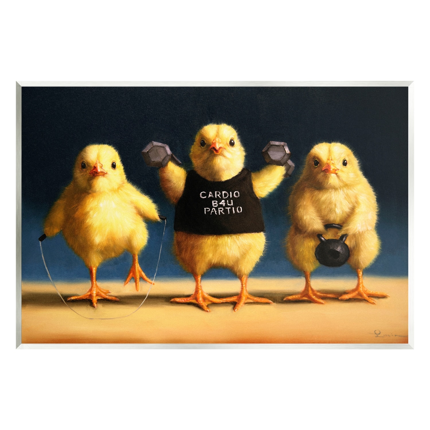 Stupell Industries Funny Exercise Workout Chicks Animals Wall Plaque Art