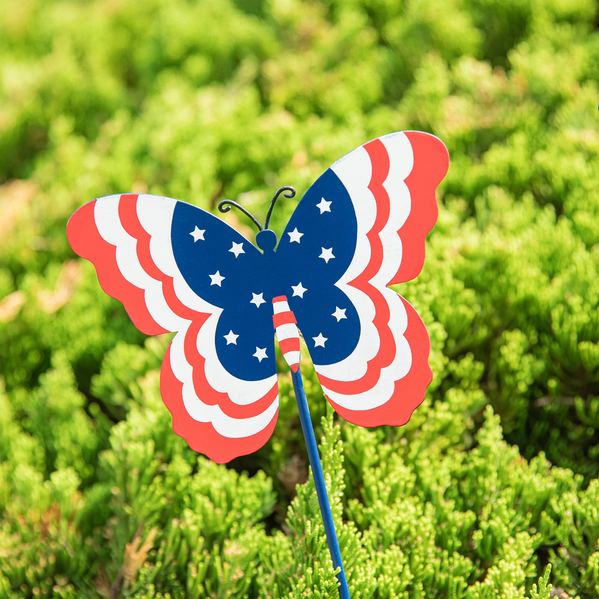 Glitzhome® 24" Patriotic Butterfly Yard Stake Set
