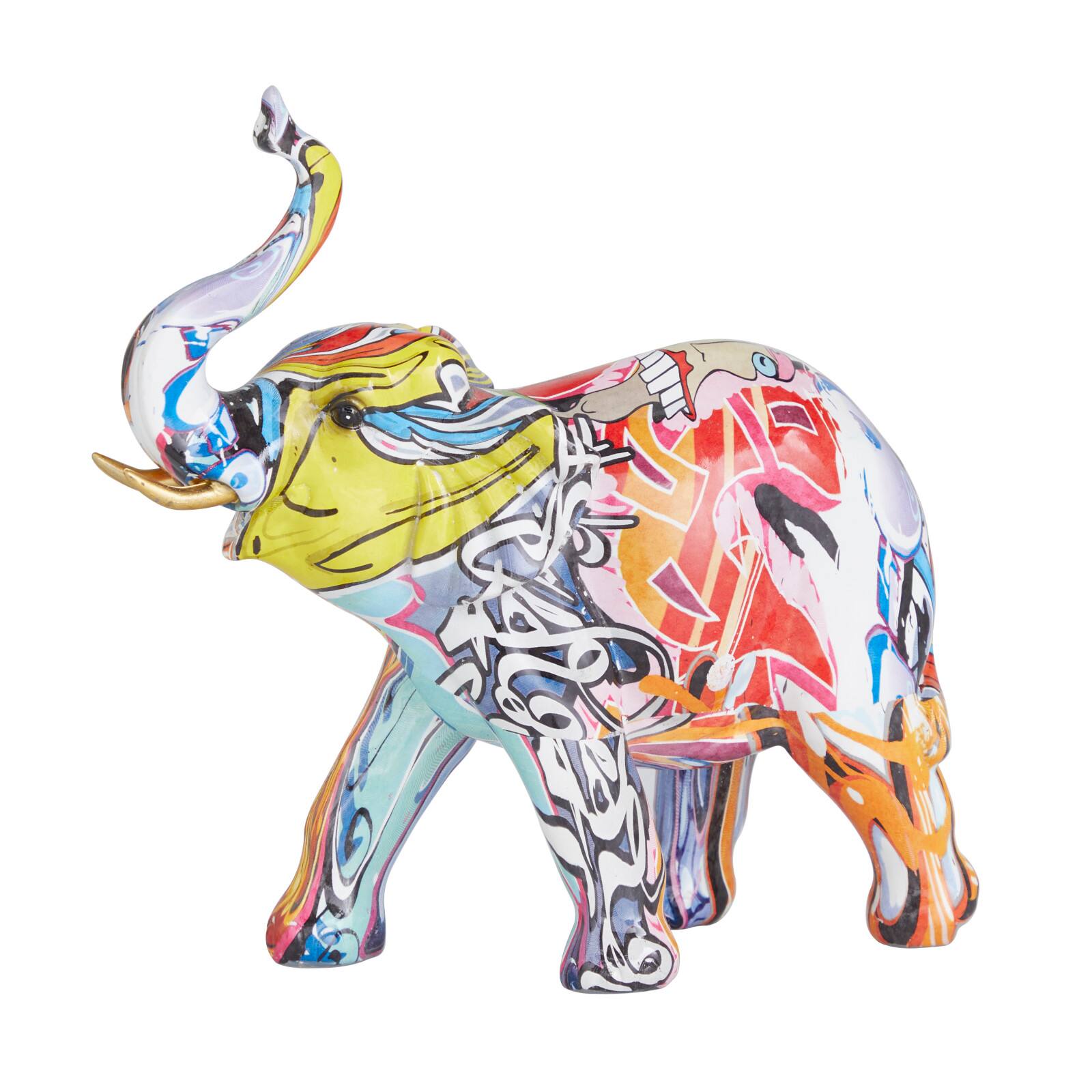 Multi color  Polystone Contemporary Safari Sculpture 8" x 3" x 8"