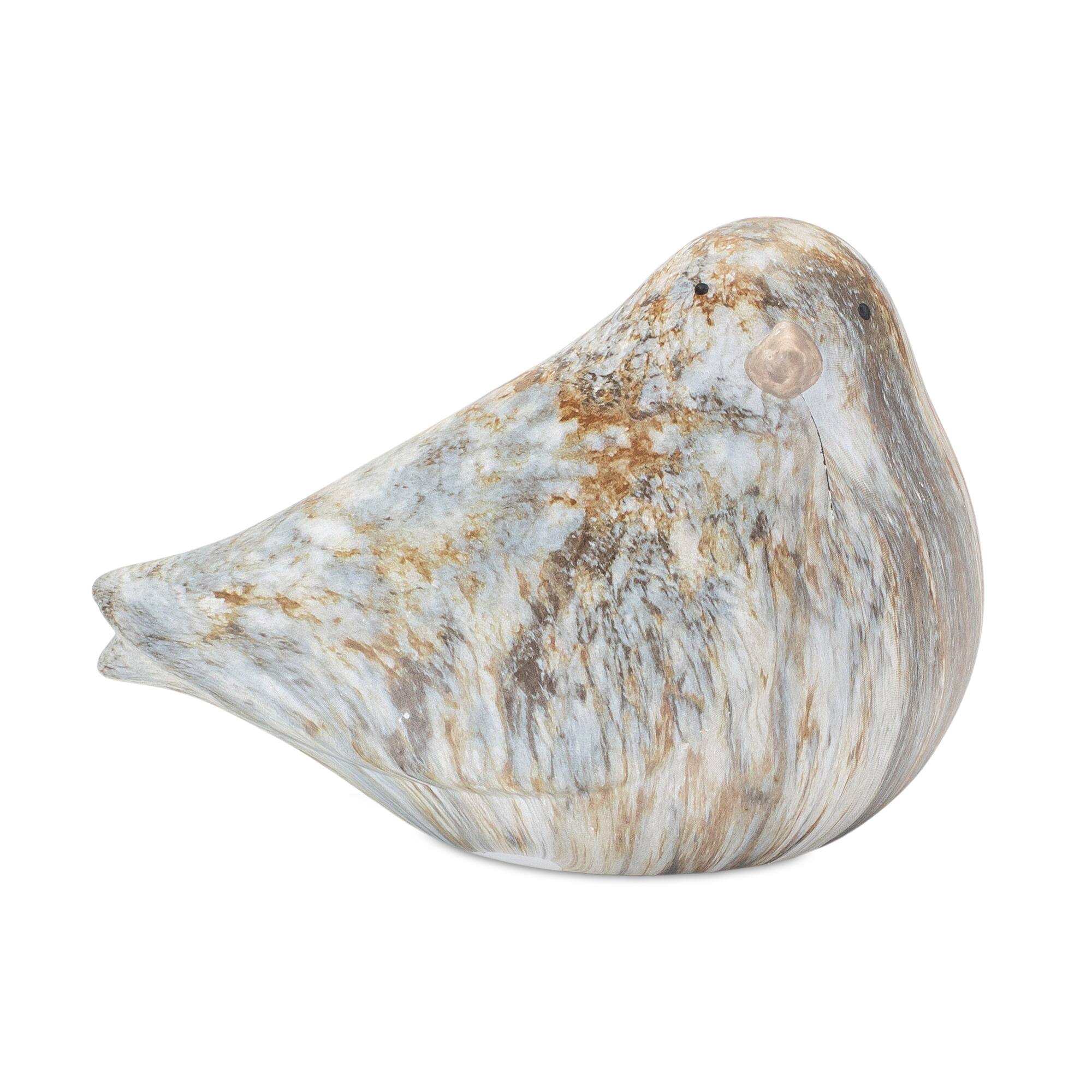 4.5" Terracotta Marble Design Bird Figurine Set