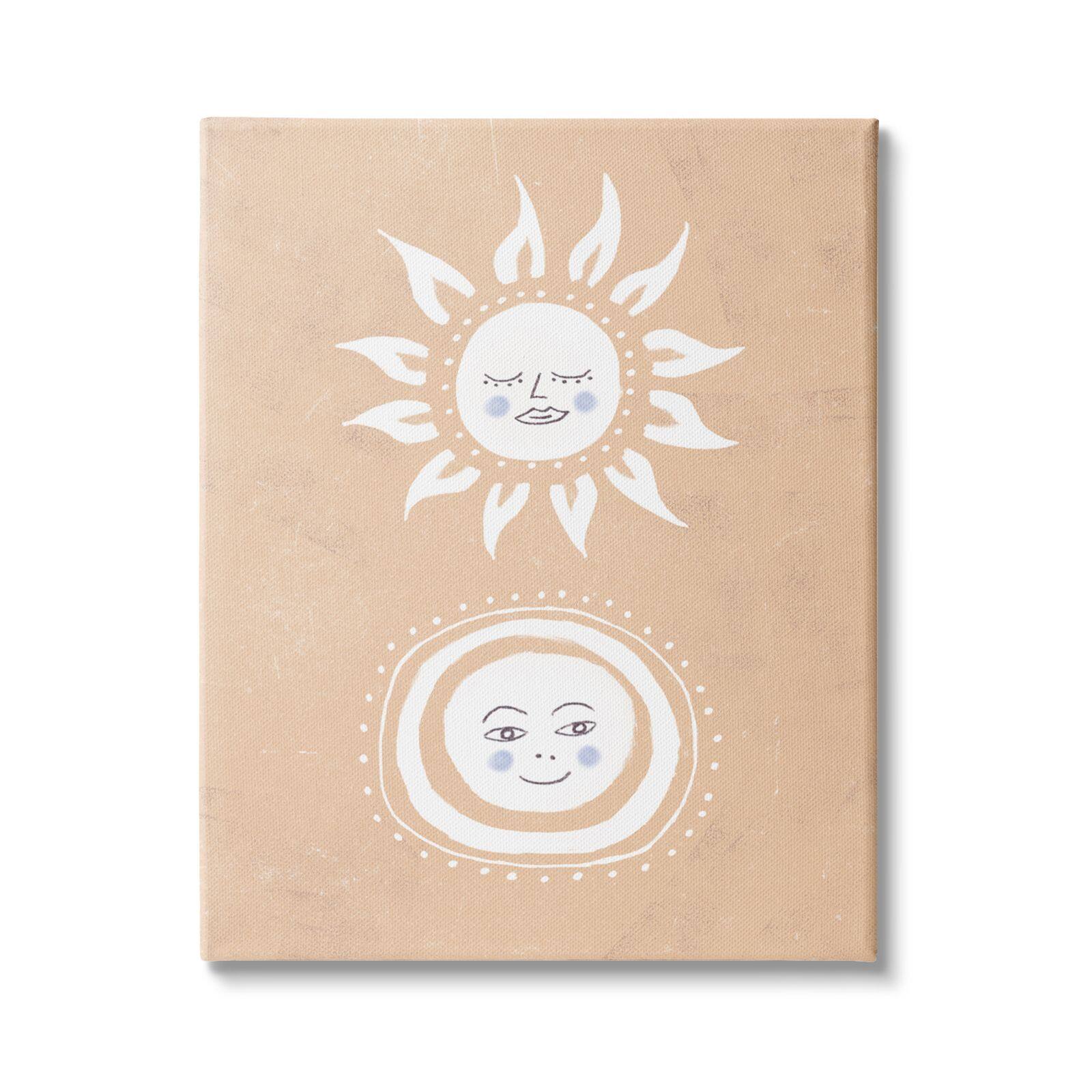 Stupell Industries Rising Sun and Moon Children's Boho Chic Sky Canvas Wall Art