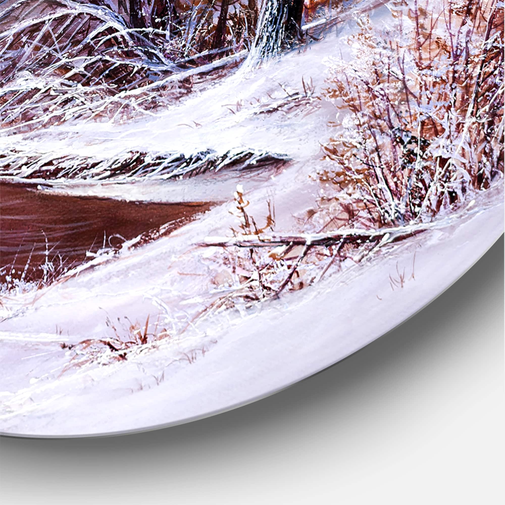 Designart - Christmas Forest With River and Trees II