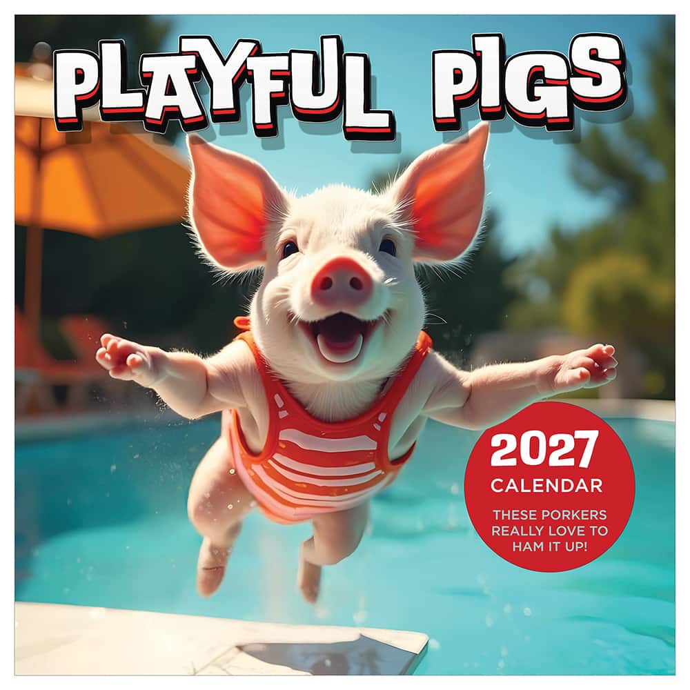 2027 Playful Pigs Wall Calendar