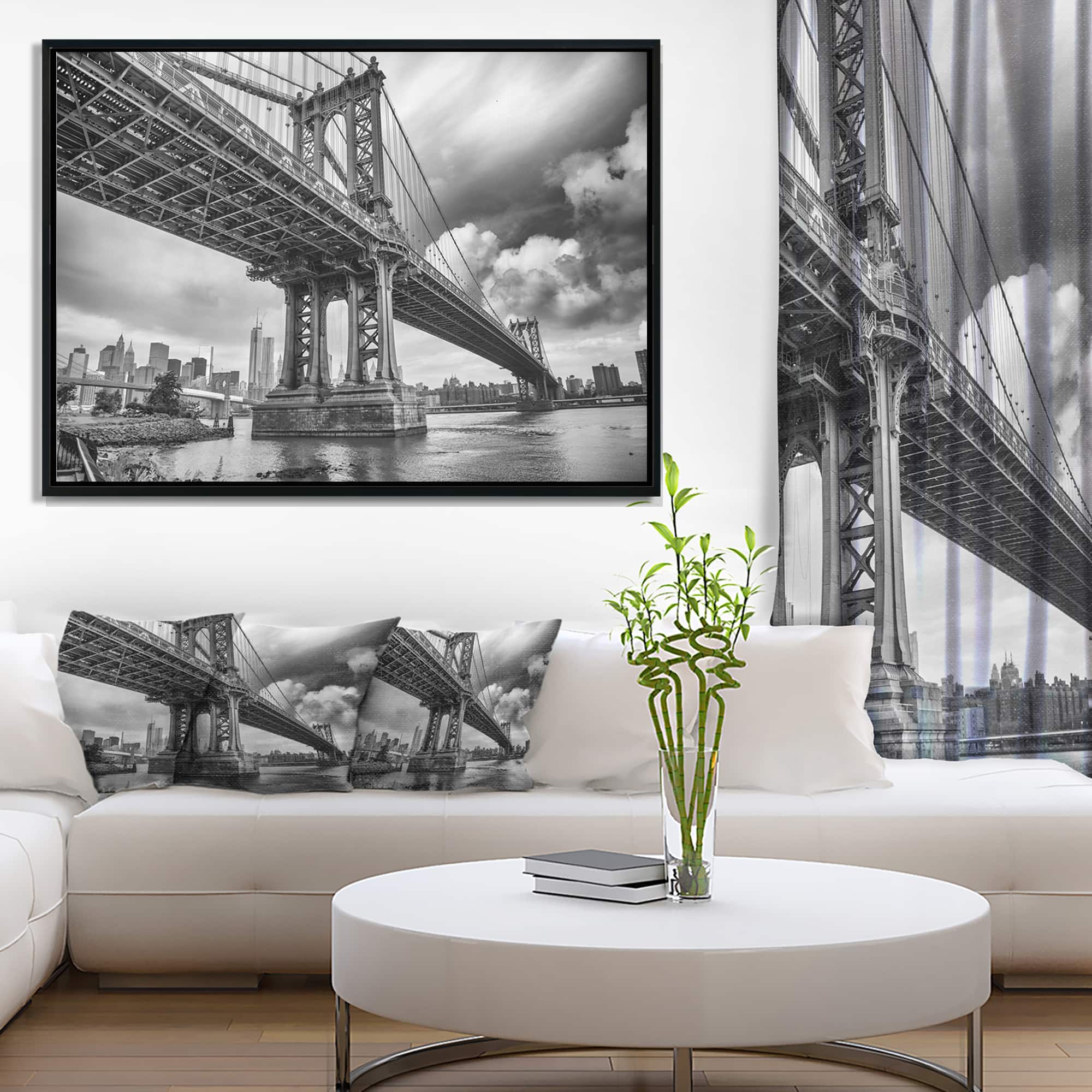 Designart - Manhattan Bridge in Gray Shade