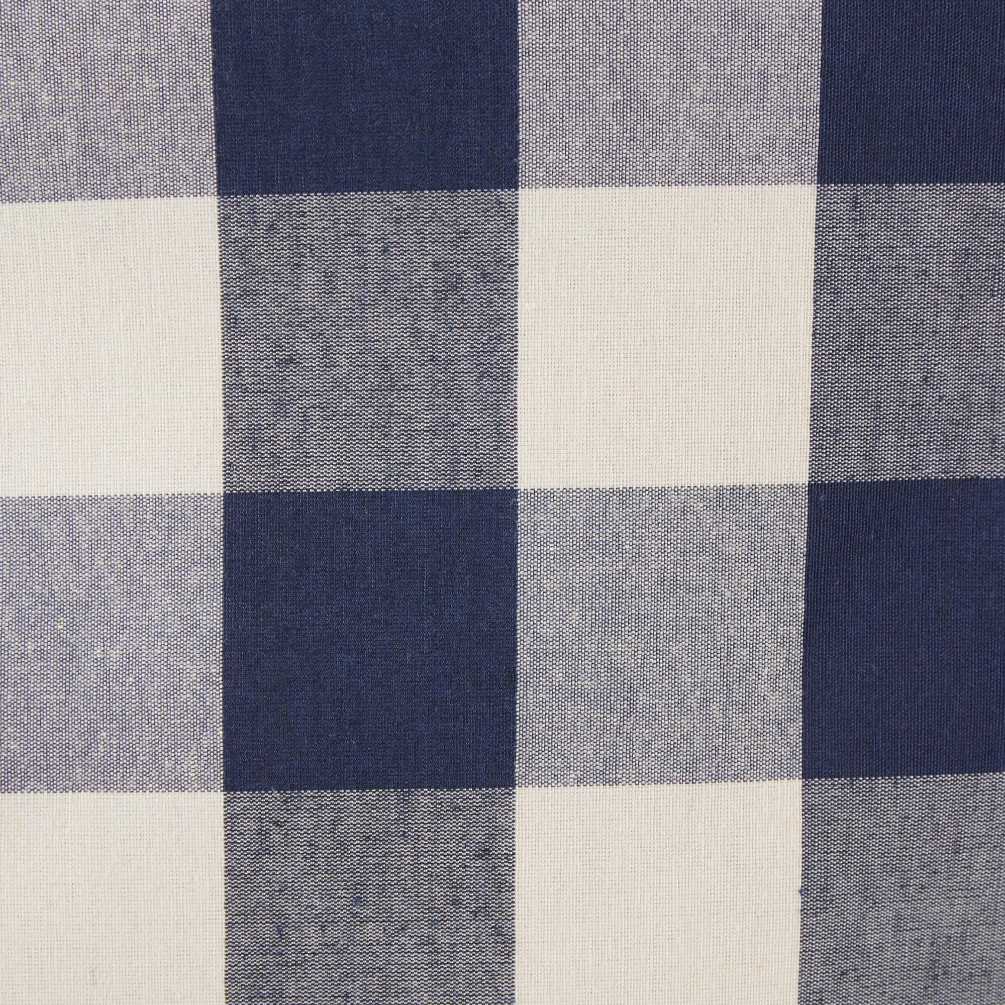 DII® Large Round Off White/Navy Buffalo Check Polyester Bin