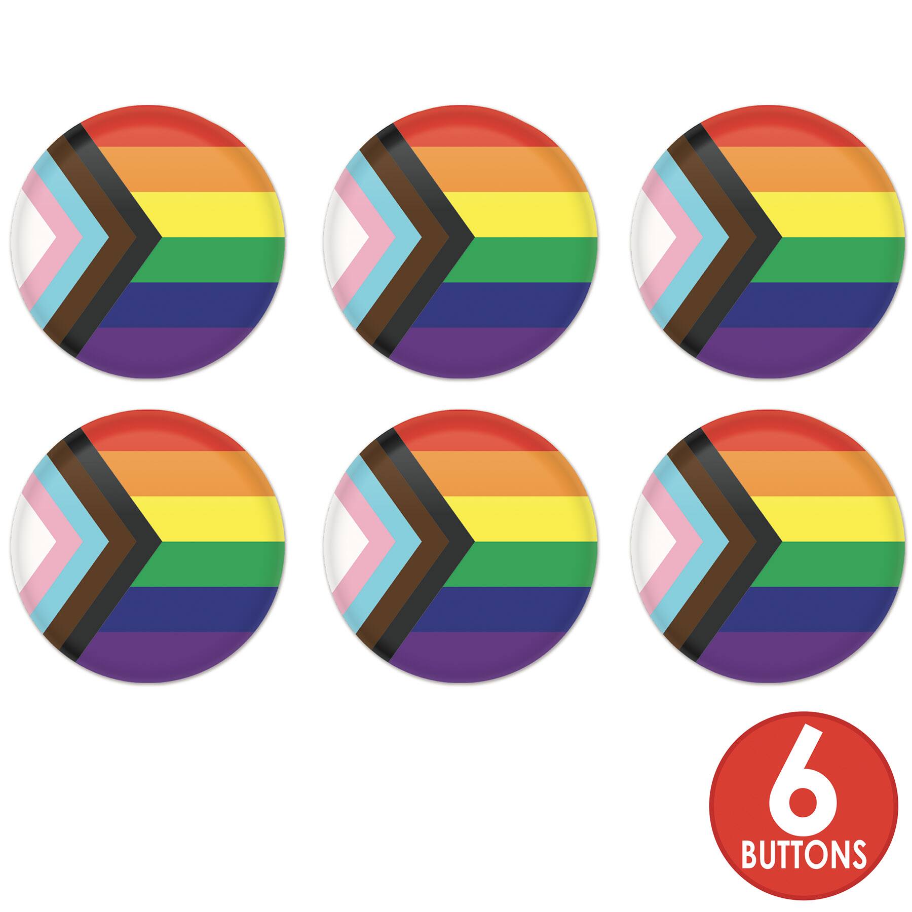 Beistle 2" Pride Flag Buttons, 6ct.