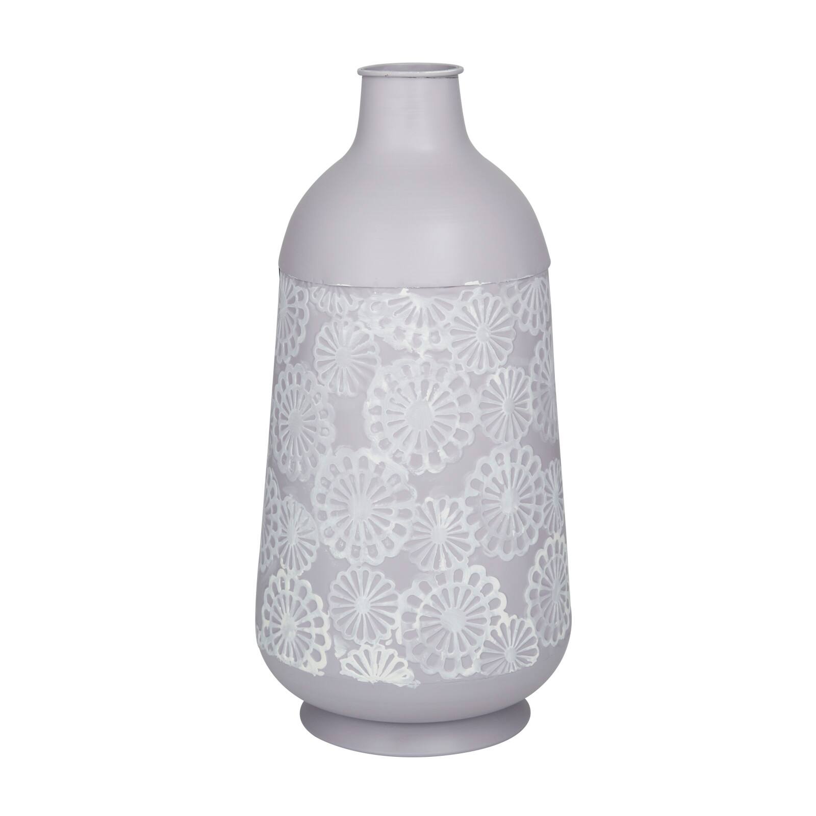 Grey Iron French Country Vase, 16" x 8" x 8"