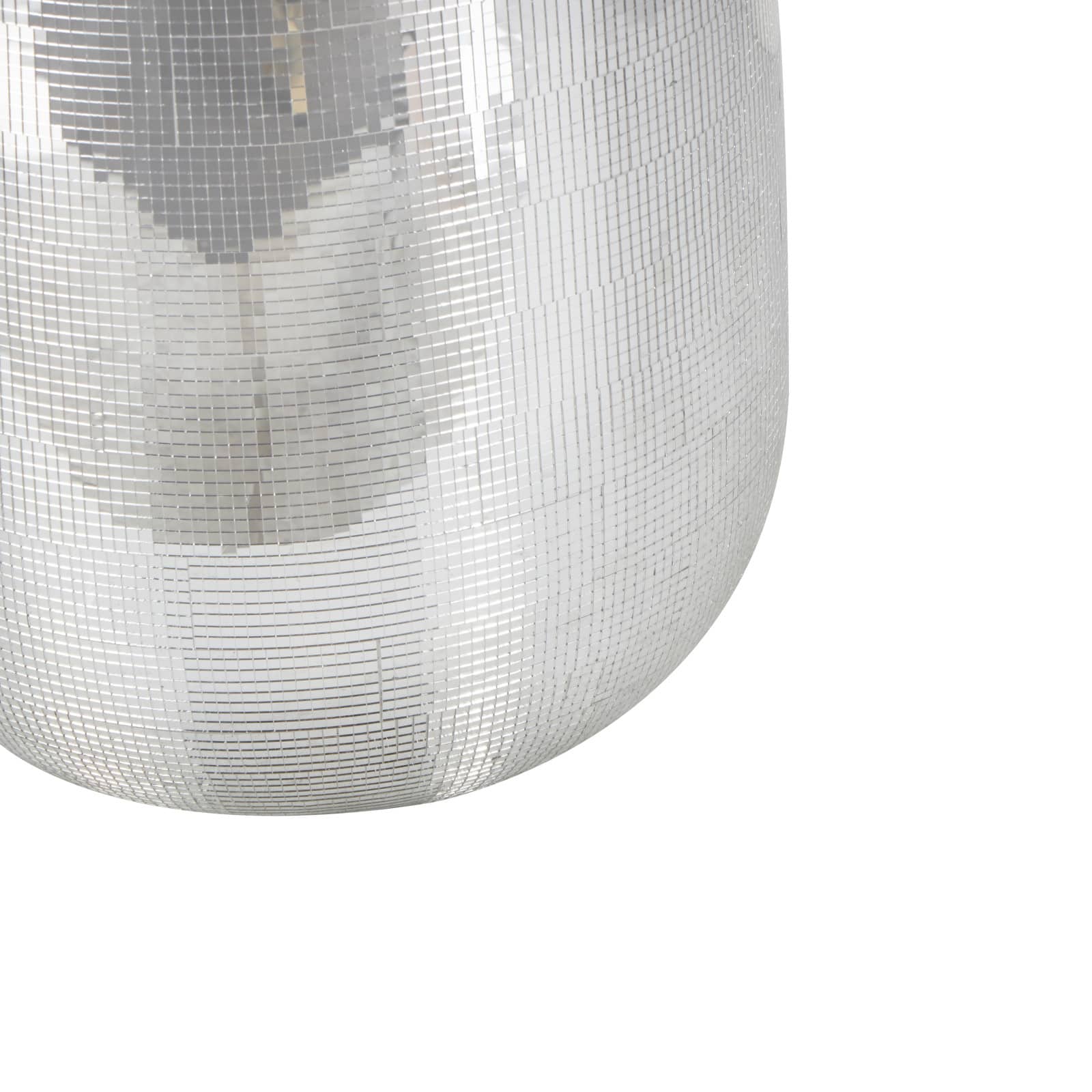 40" Silver Fiberglass Mosaic Floor Vase with Blue Interior,