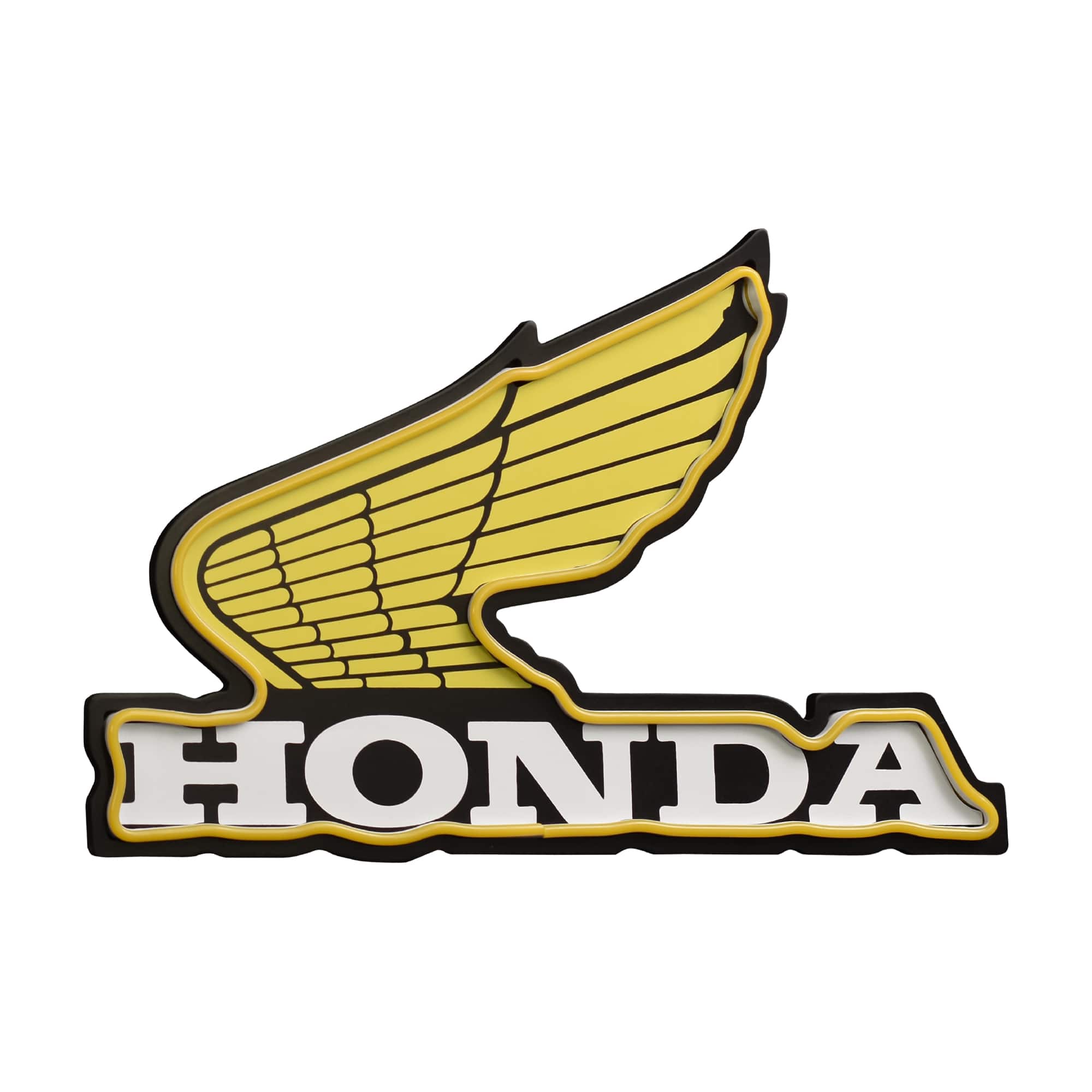 American Art Decor 12" x 20" Honda Wing LED Motorcycle Sign for Garage Wall Décor