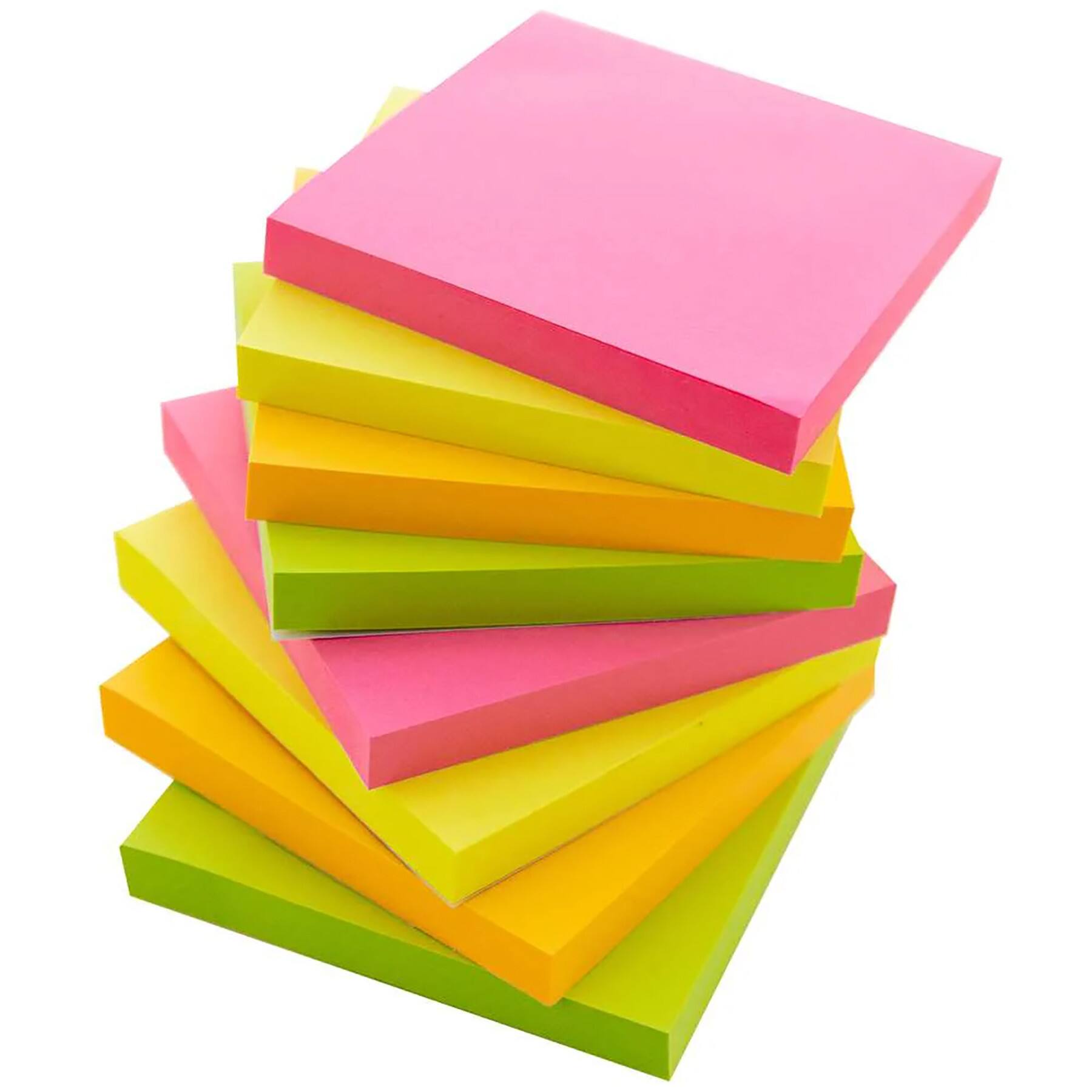 BAZIC Products® 3" x 3" Assorted Sticky Notepads, 3 Packs of 12