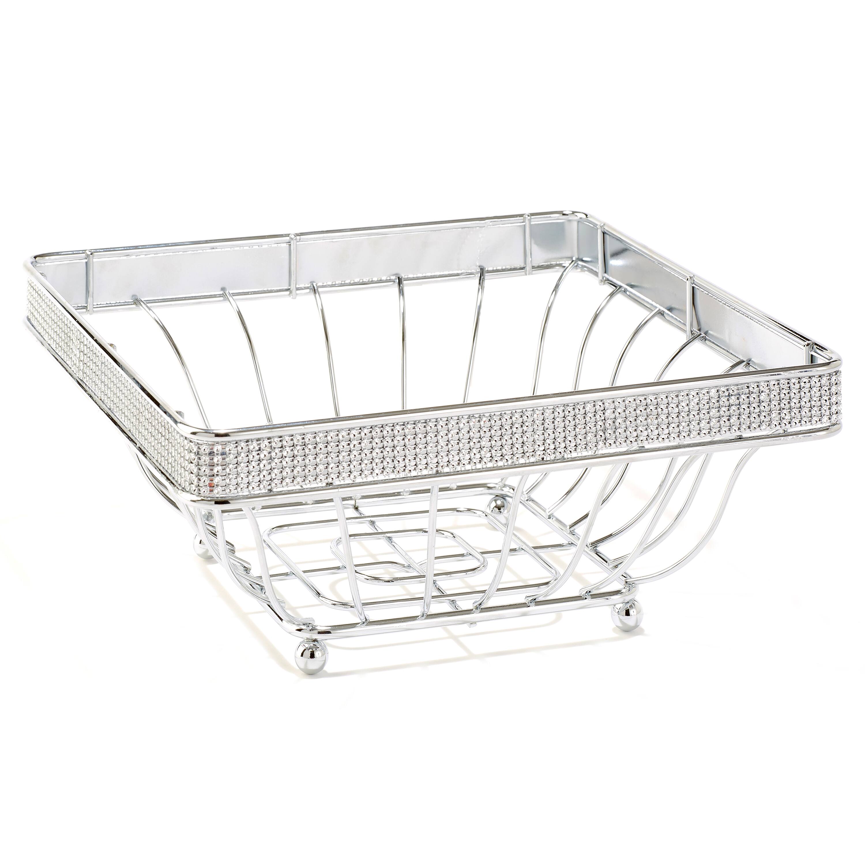 Kitchen Details Chrome Pave Diamond Fruit Basket