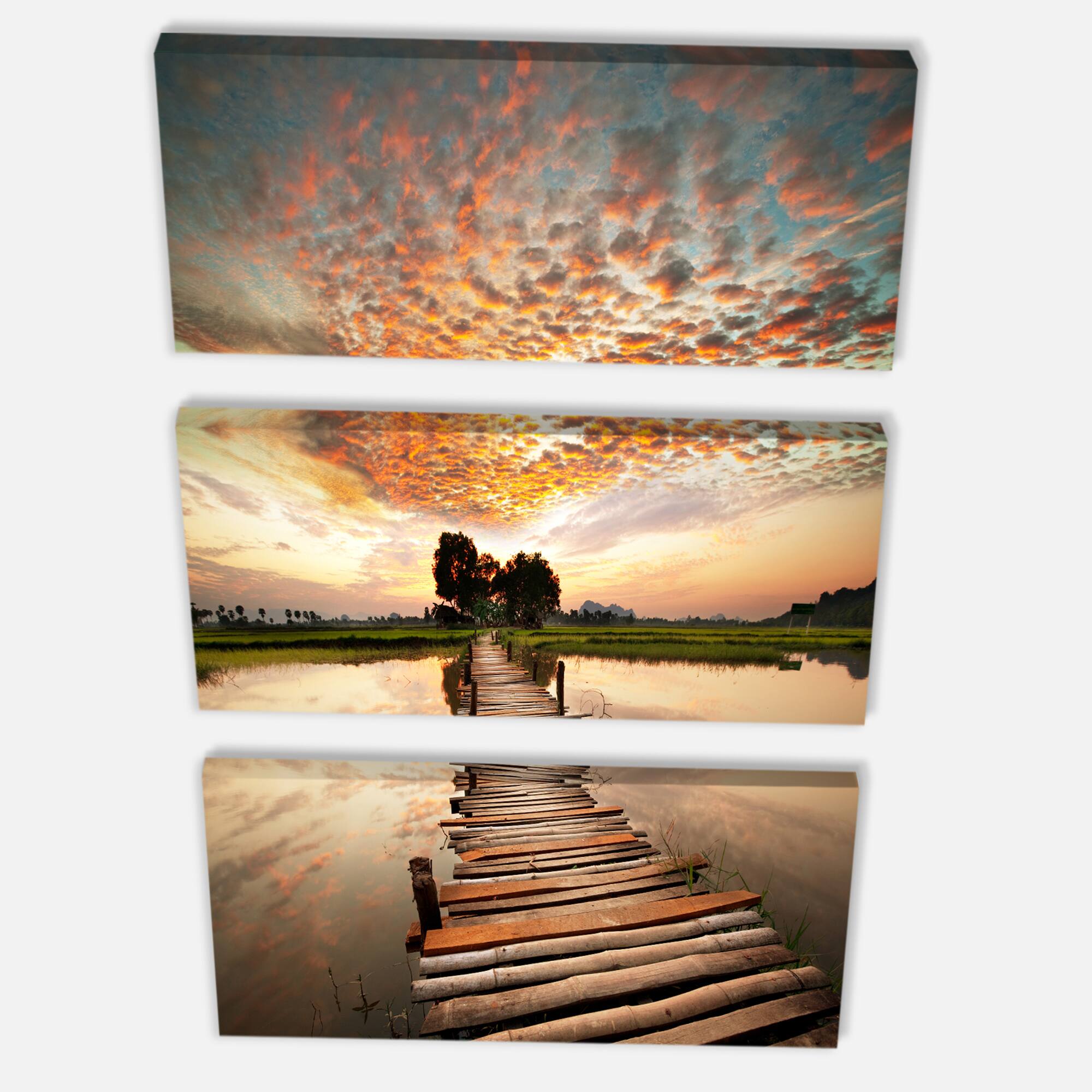 Designart - Makeshift Wooden Pier Over River