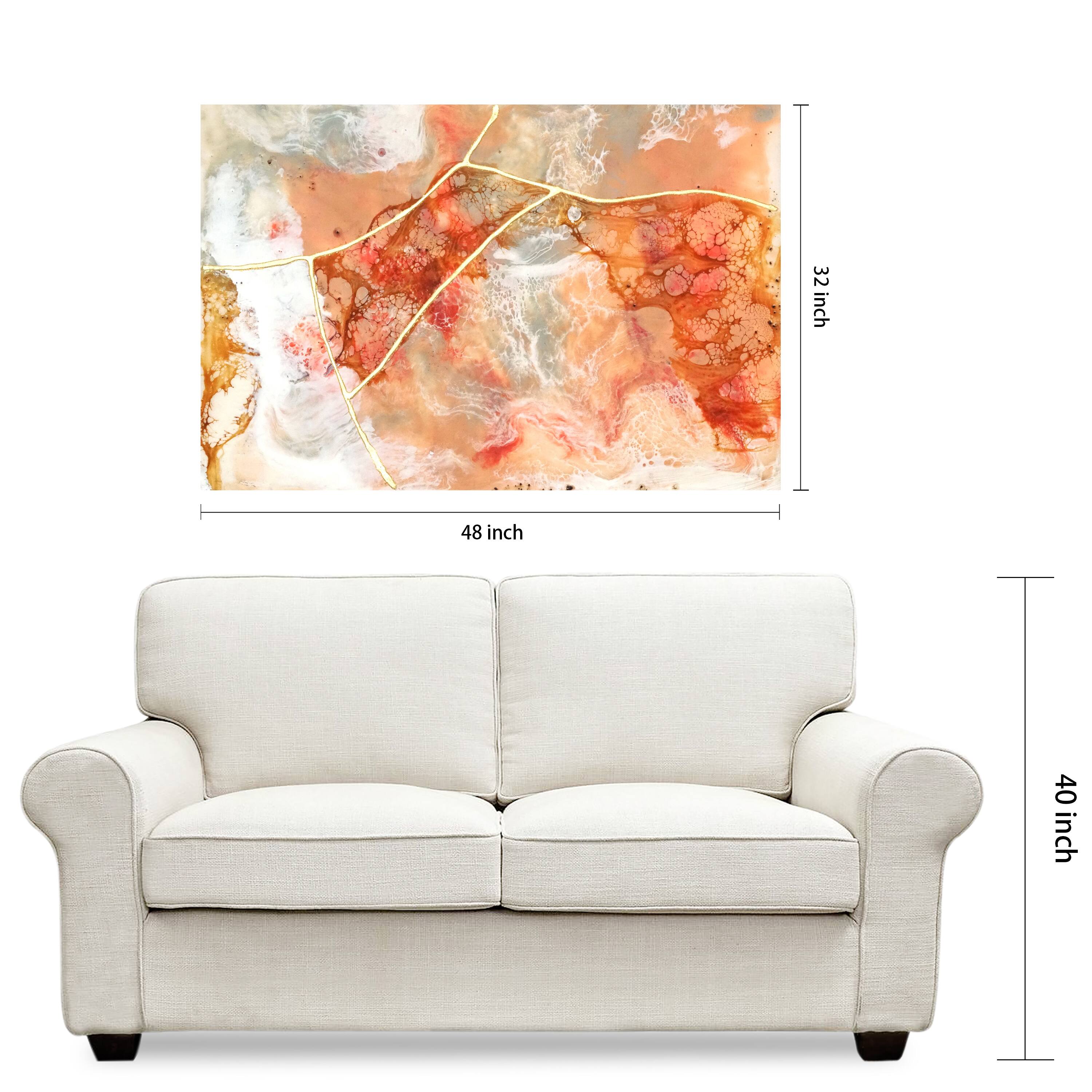 Empire Art Direct 48" x 32" Coral Lace I Frameless Free Floating Printed Tempered Glass Wall Art