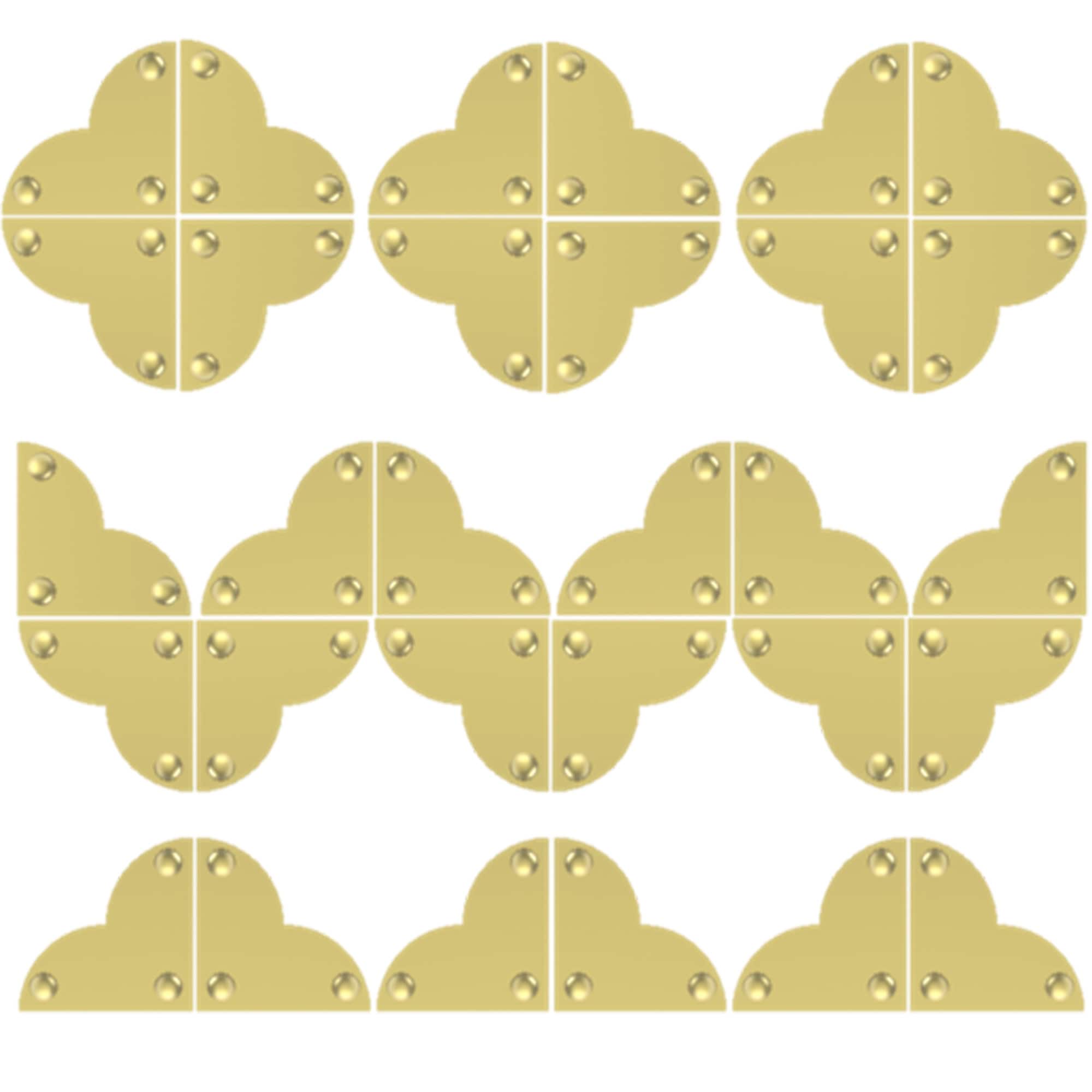 Dritz Home® Large Brass Smooth Quatrefoil Corners, 4ct.