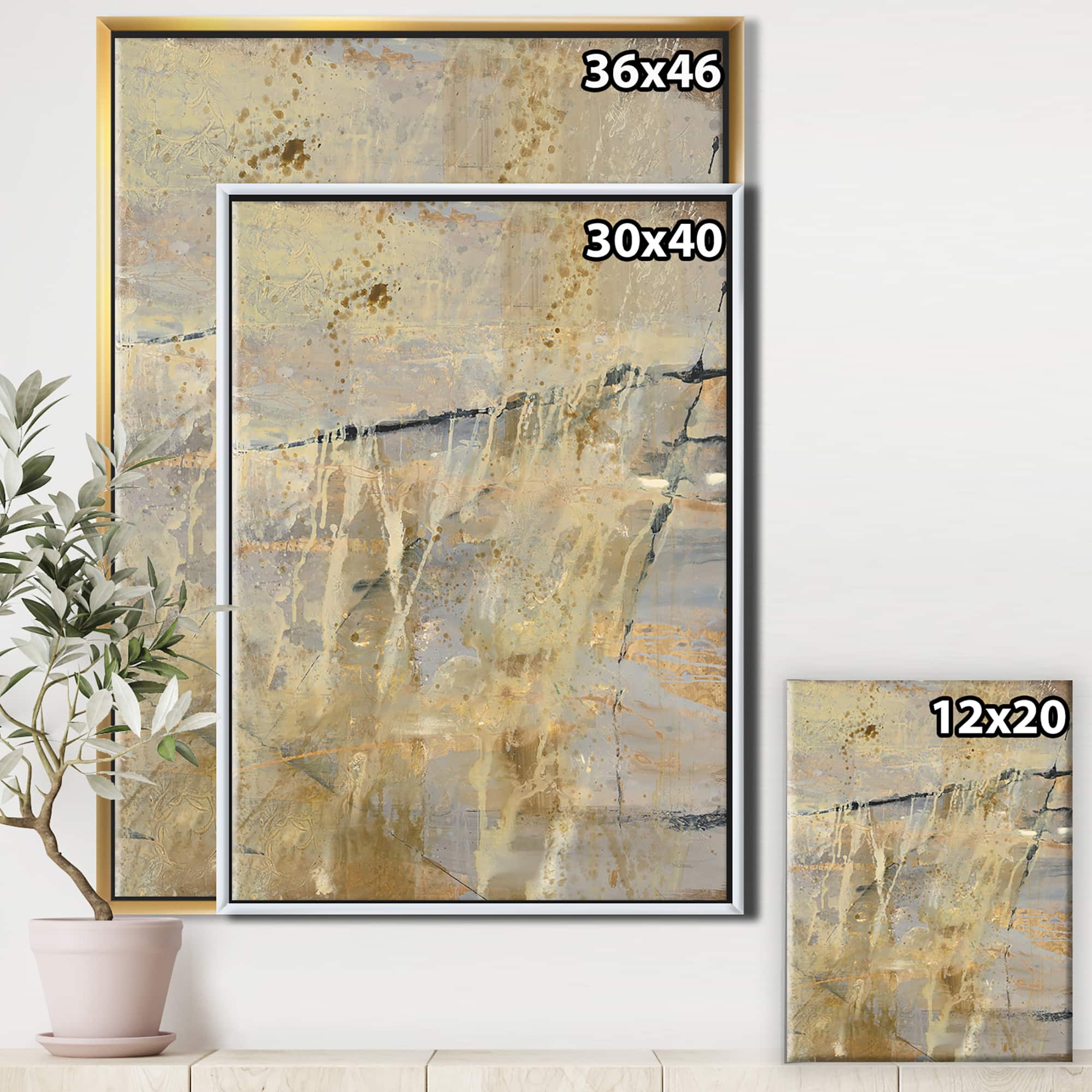 Designart - Geometric Cream Block II