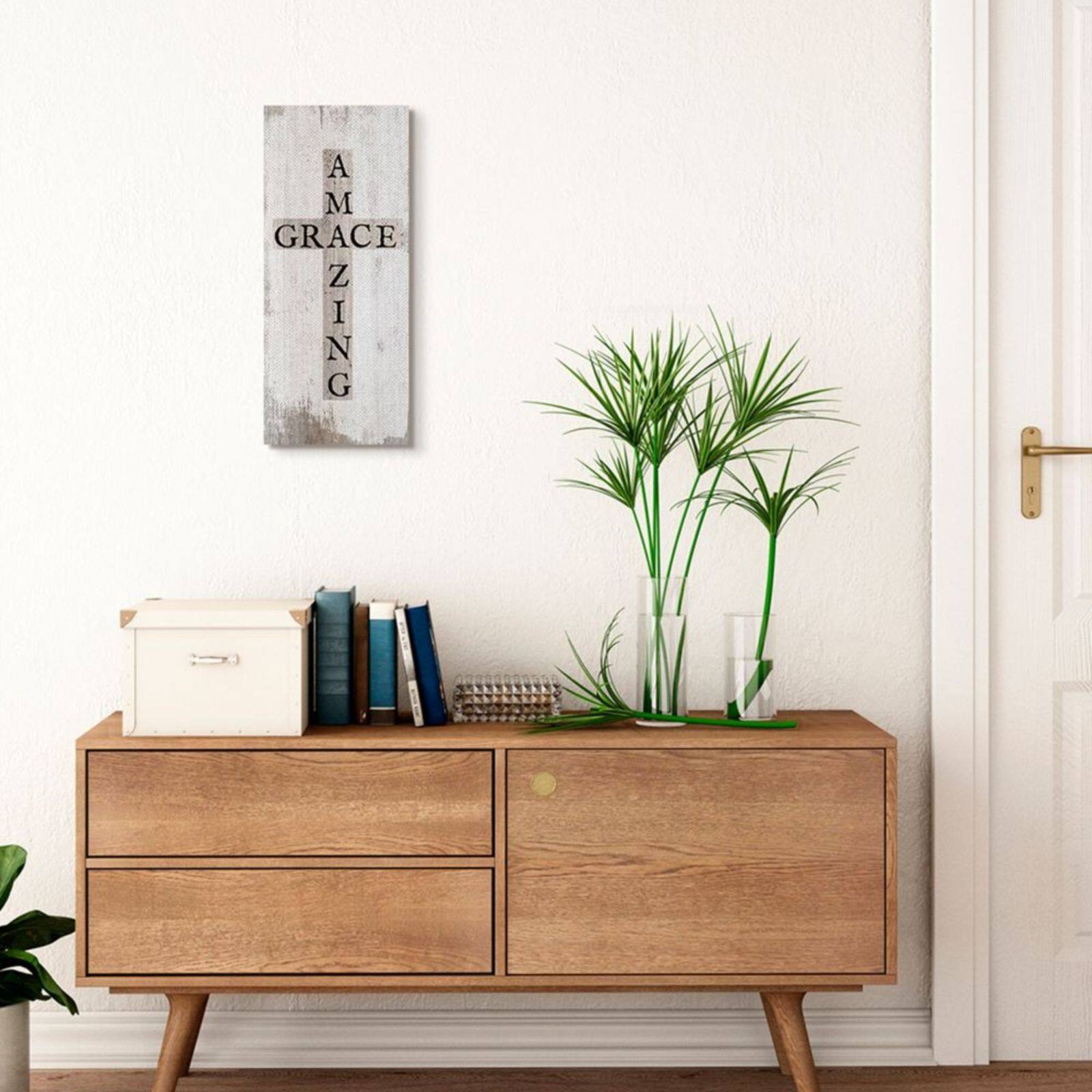 Stupell Industries Distressed Rustic Amazing Grace Canvas Wall Art