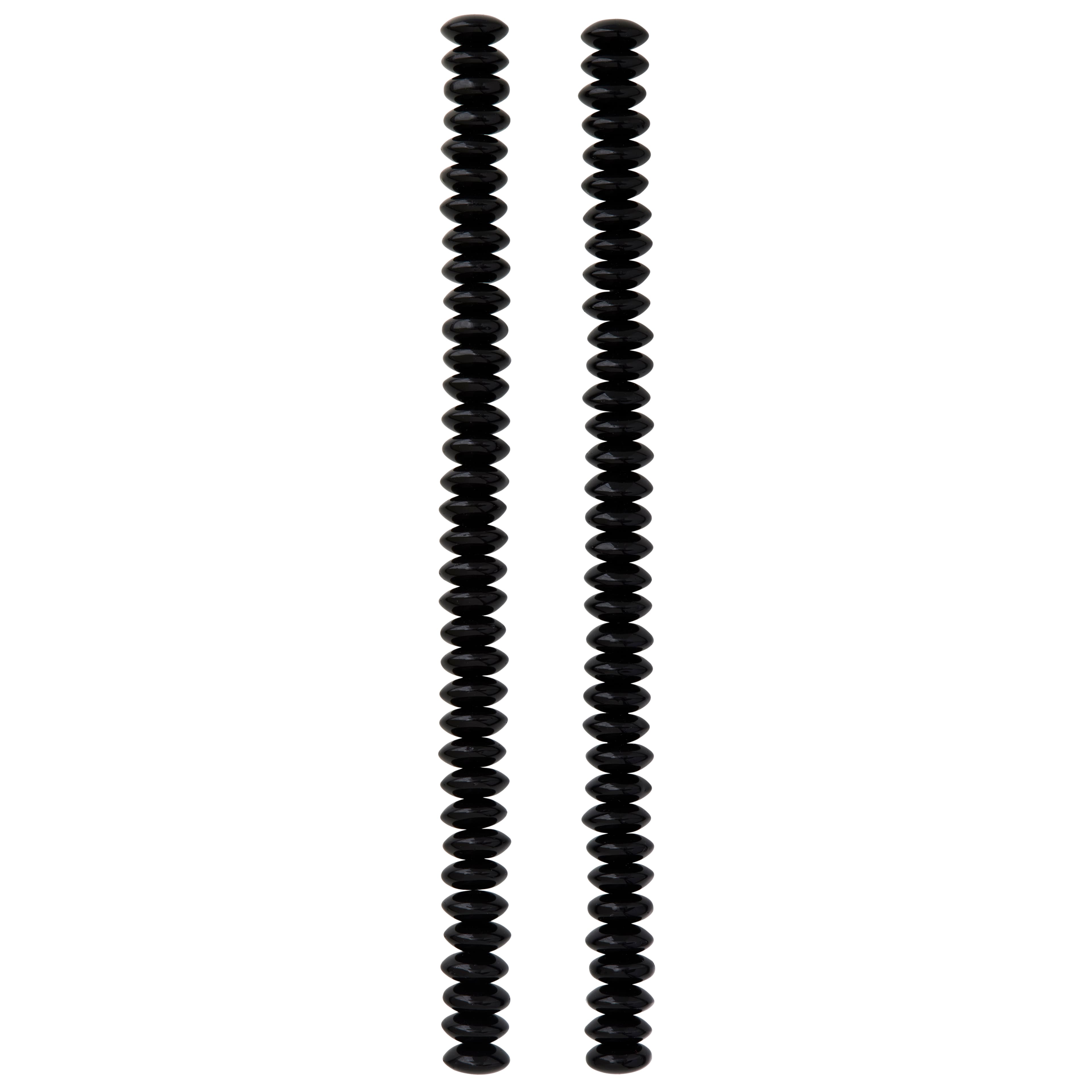 12 Pack: Black Rondelle Glass Beads, 10mm by Bead Landing™