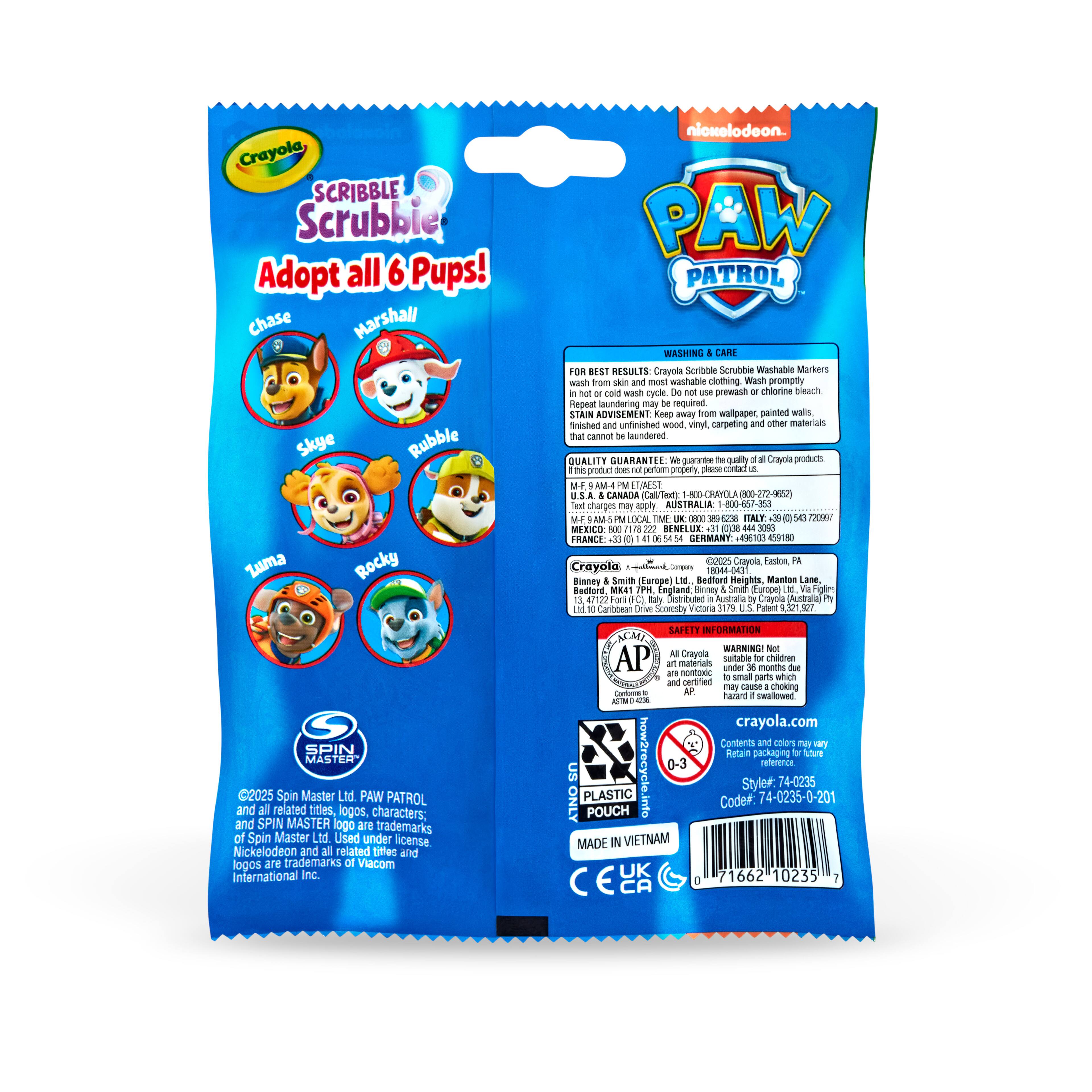Assorted Crayola® PAW Patrol™ Scribble Scrubbie® Kit, 1pc.