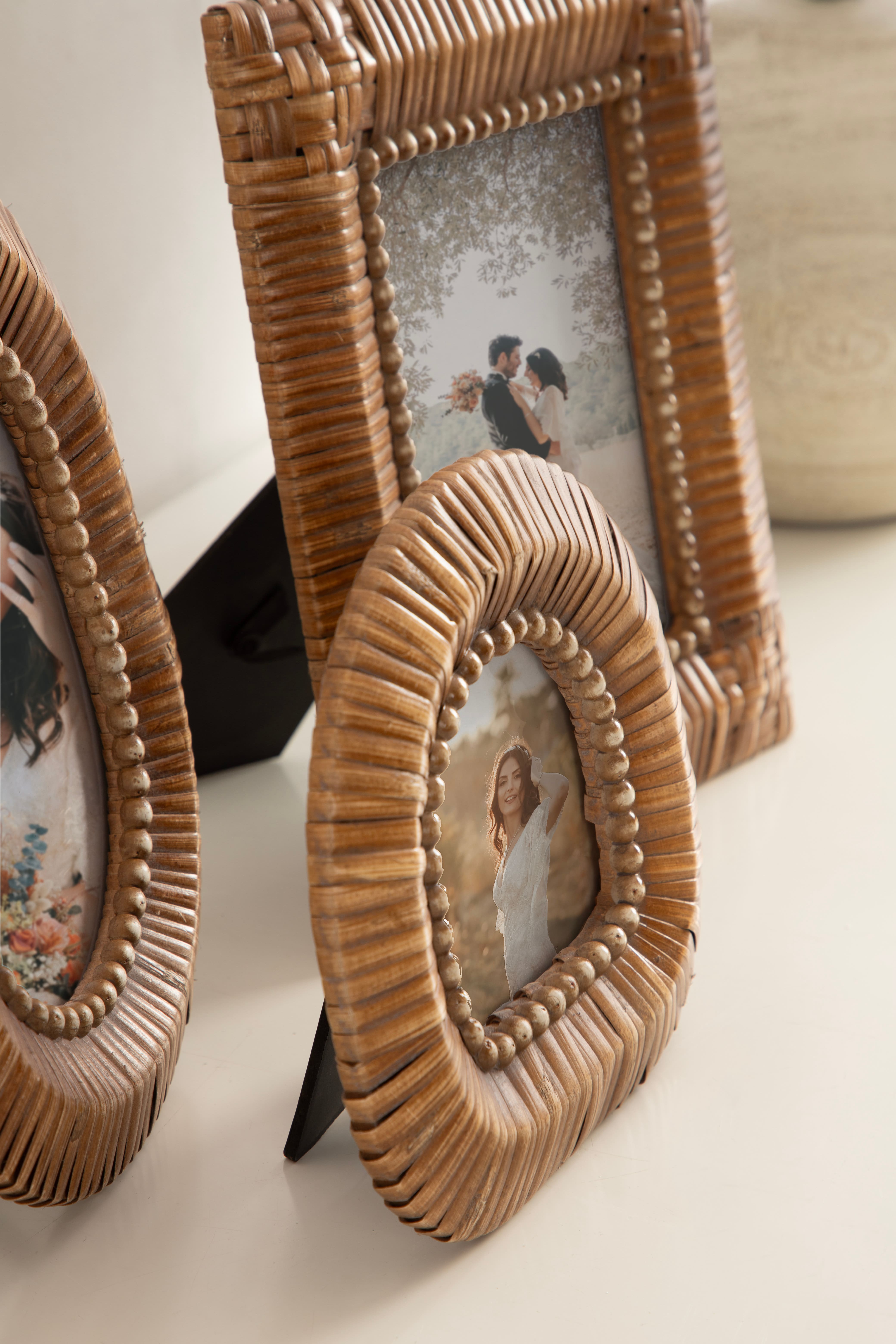 Kate and Laurel Rahfy Natural Tabletop Picture Frames Set