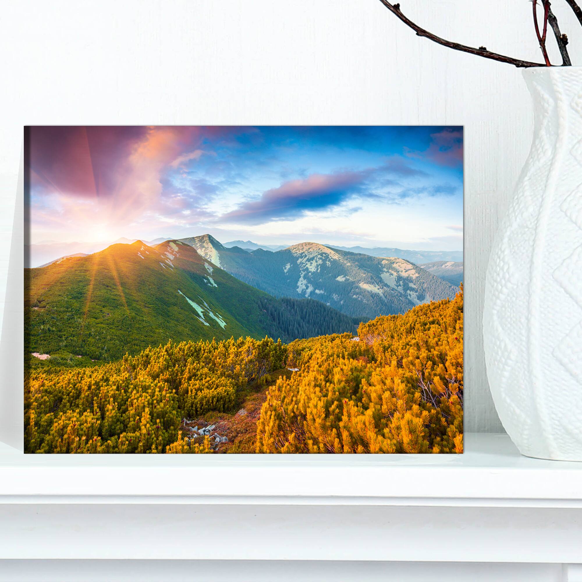 Designart - Bright Sunrise in Carpathian Mountains