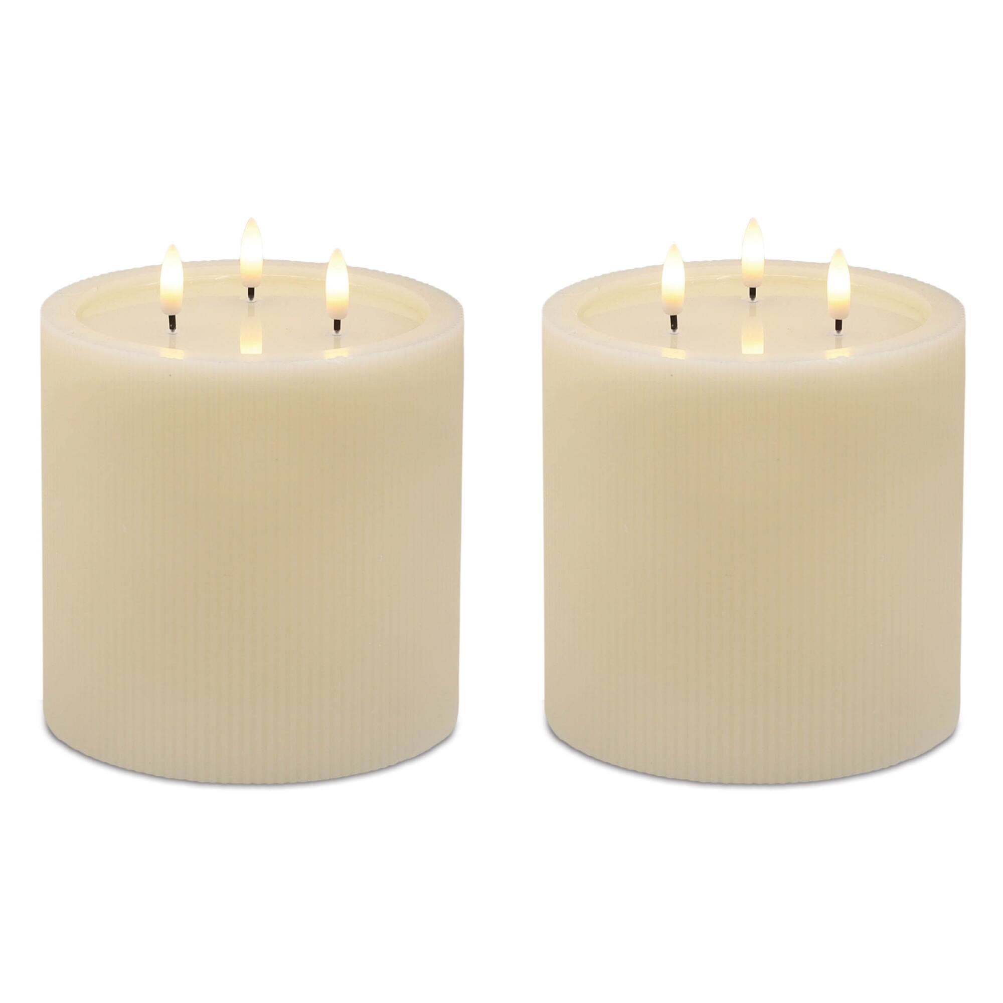 Melrose 5.75" x 7" Beige FIA WICK Pillar Candles, 2ct.