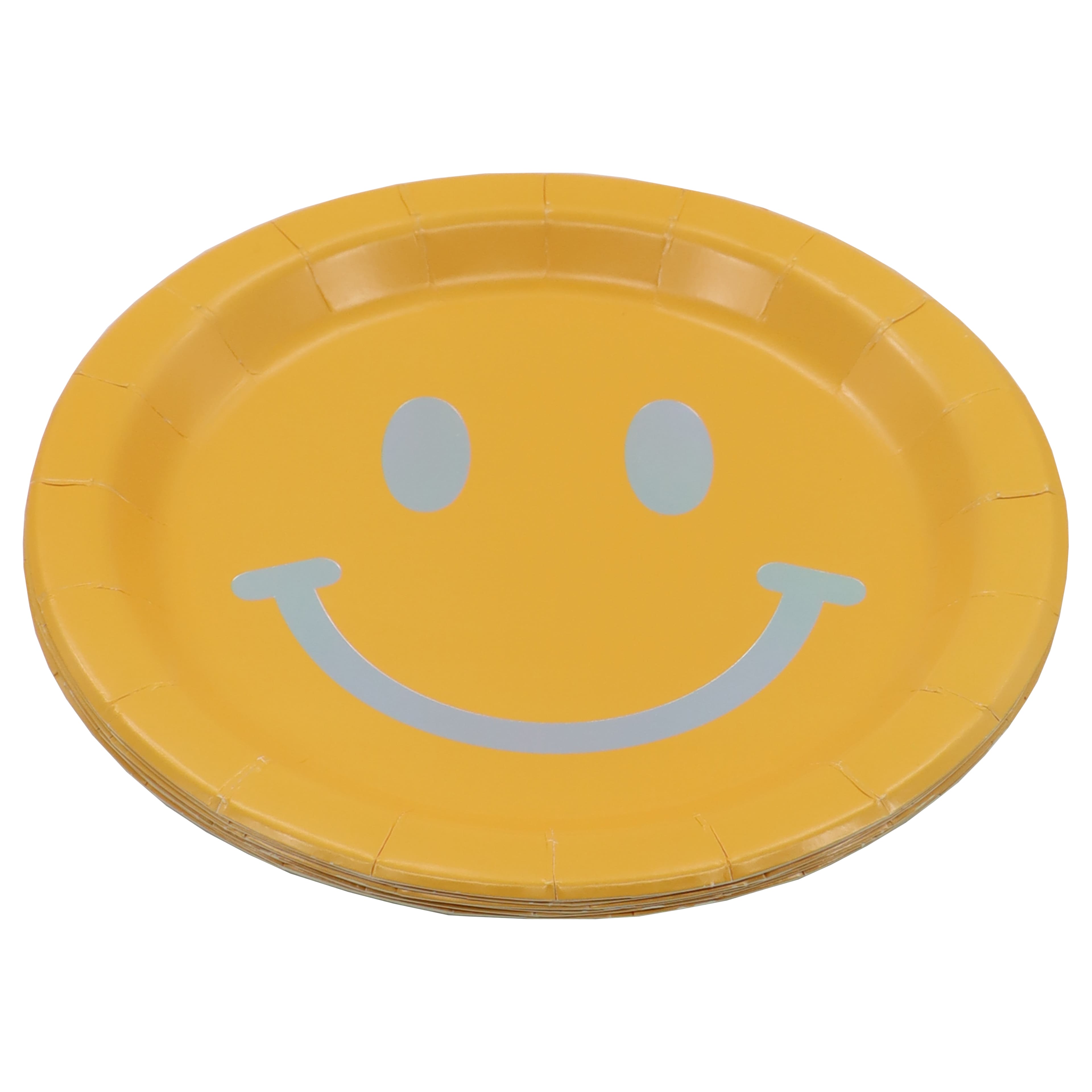 24 Packs: 8 ct. (192 total) 7" Yellow Smiley Face Snack Plates by Celebrate It™