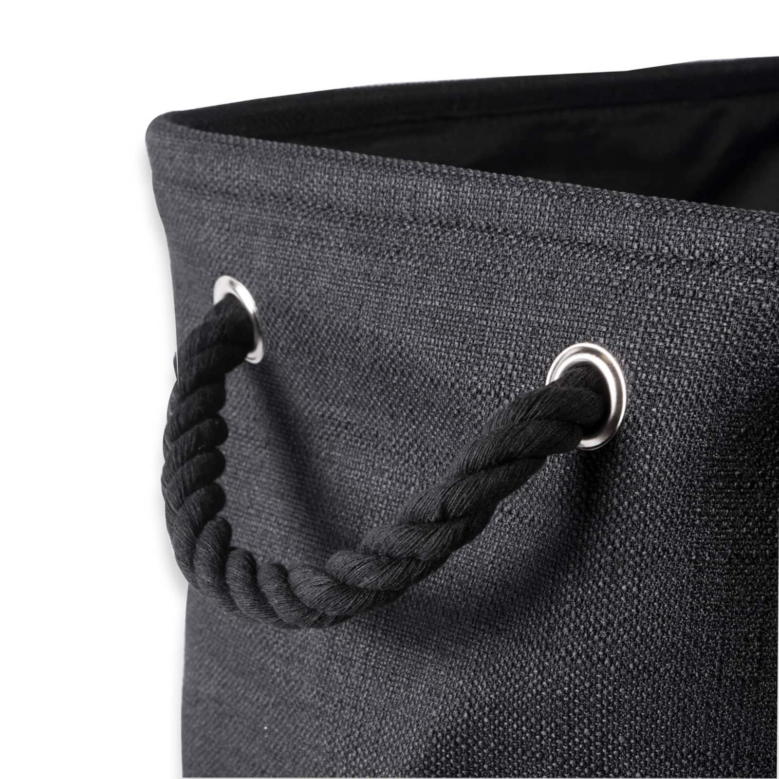 Small Black Polyester Variegated Rectangle Bin