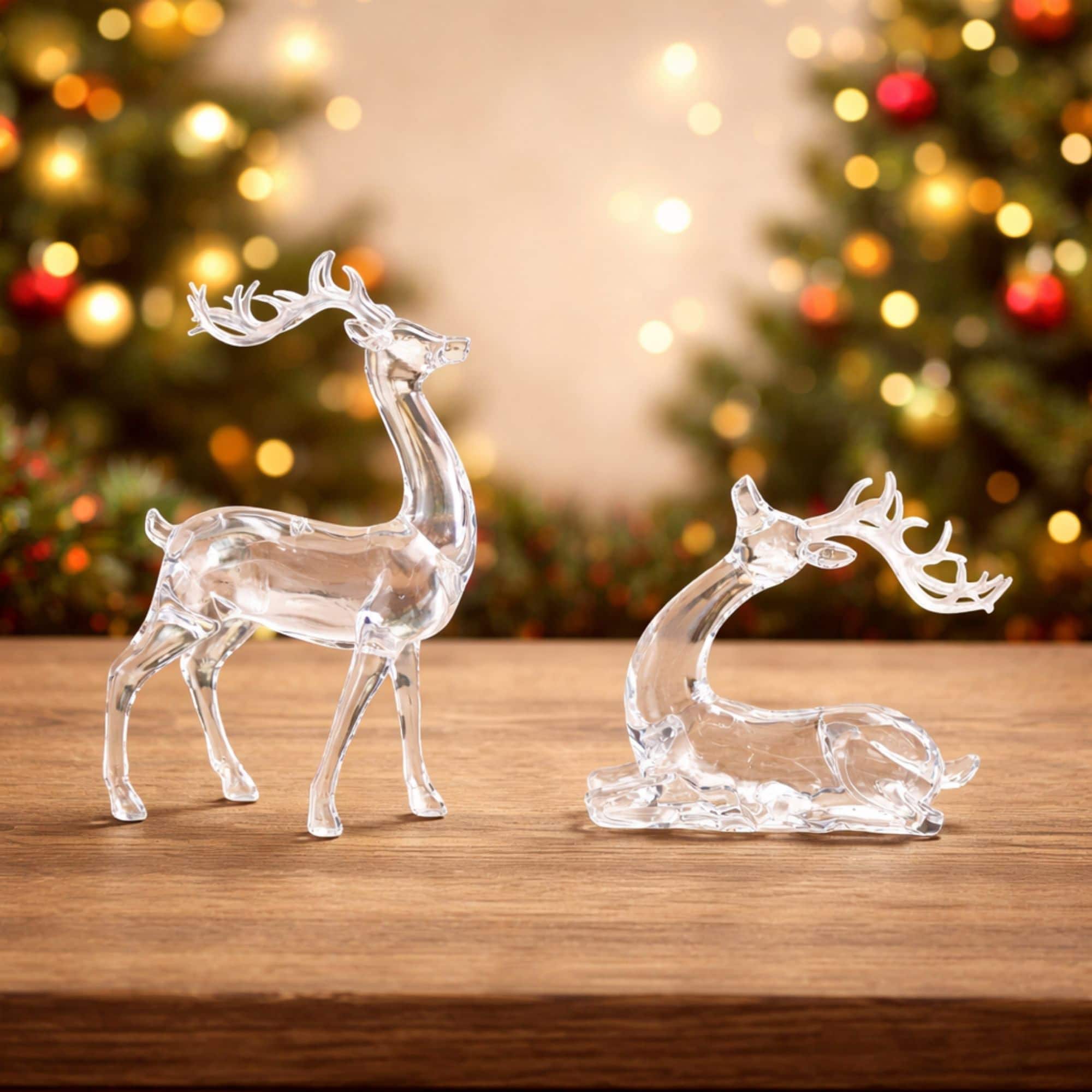 Melrose Clear Acrylic Deer Figurine Set