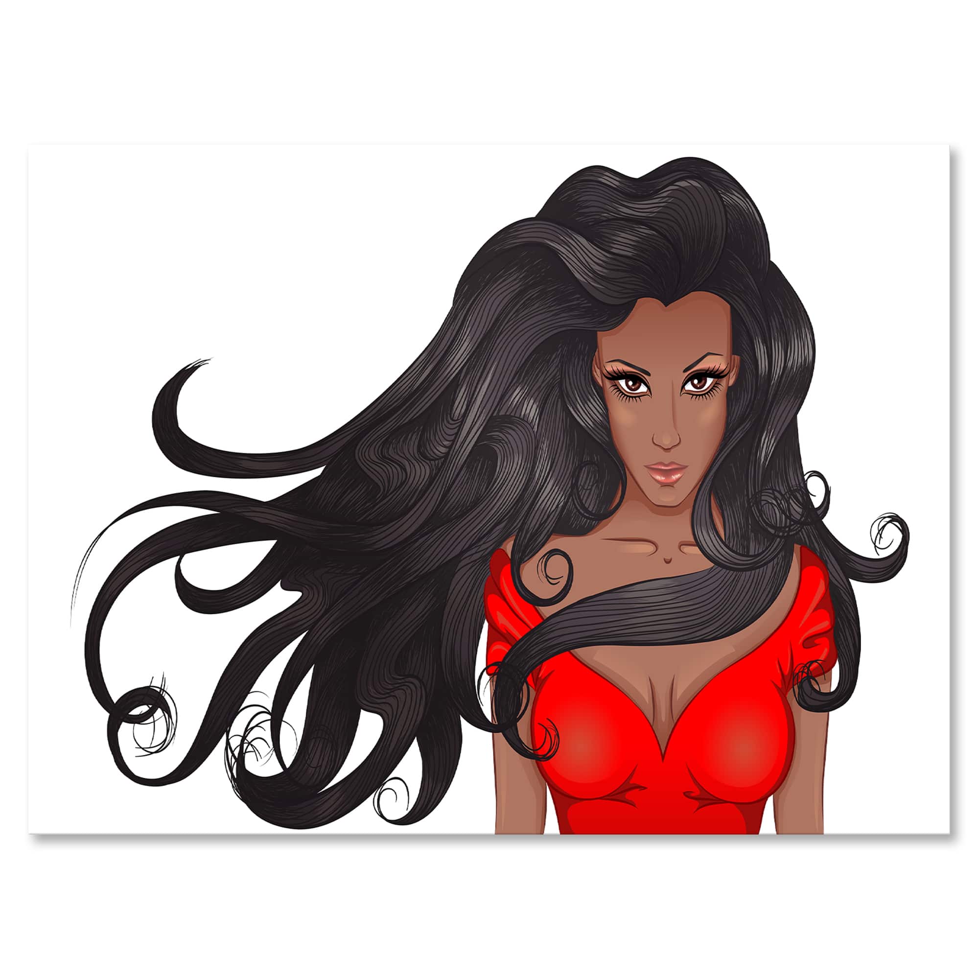 Designart - Portrait of African American Woman XIV - Modern Canvas Wall Art Print