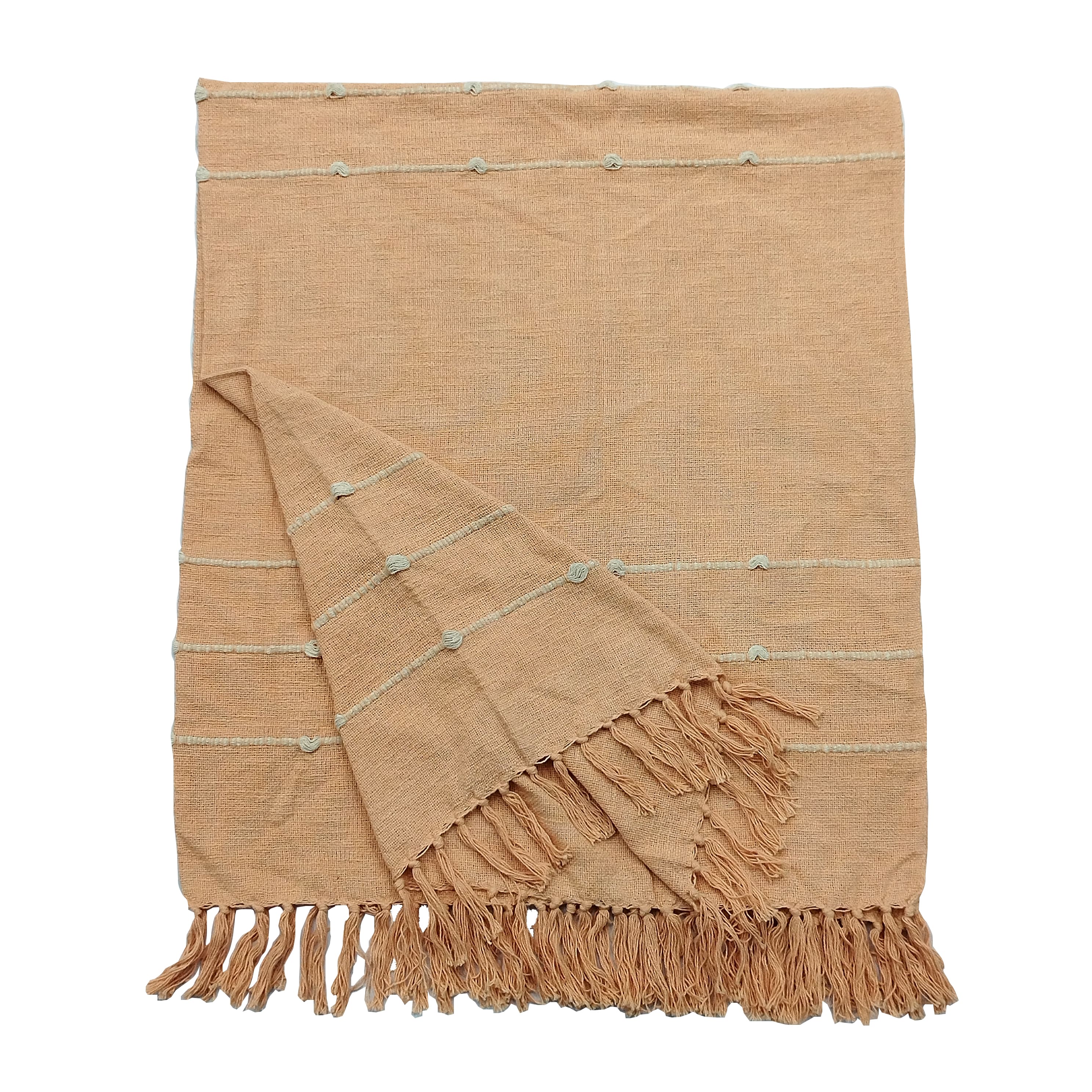 50" x 60" Peach Throw Blanket with Fringe by Ashland®