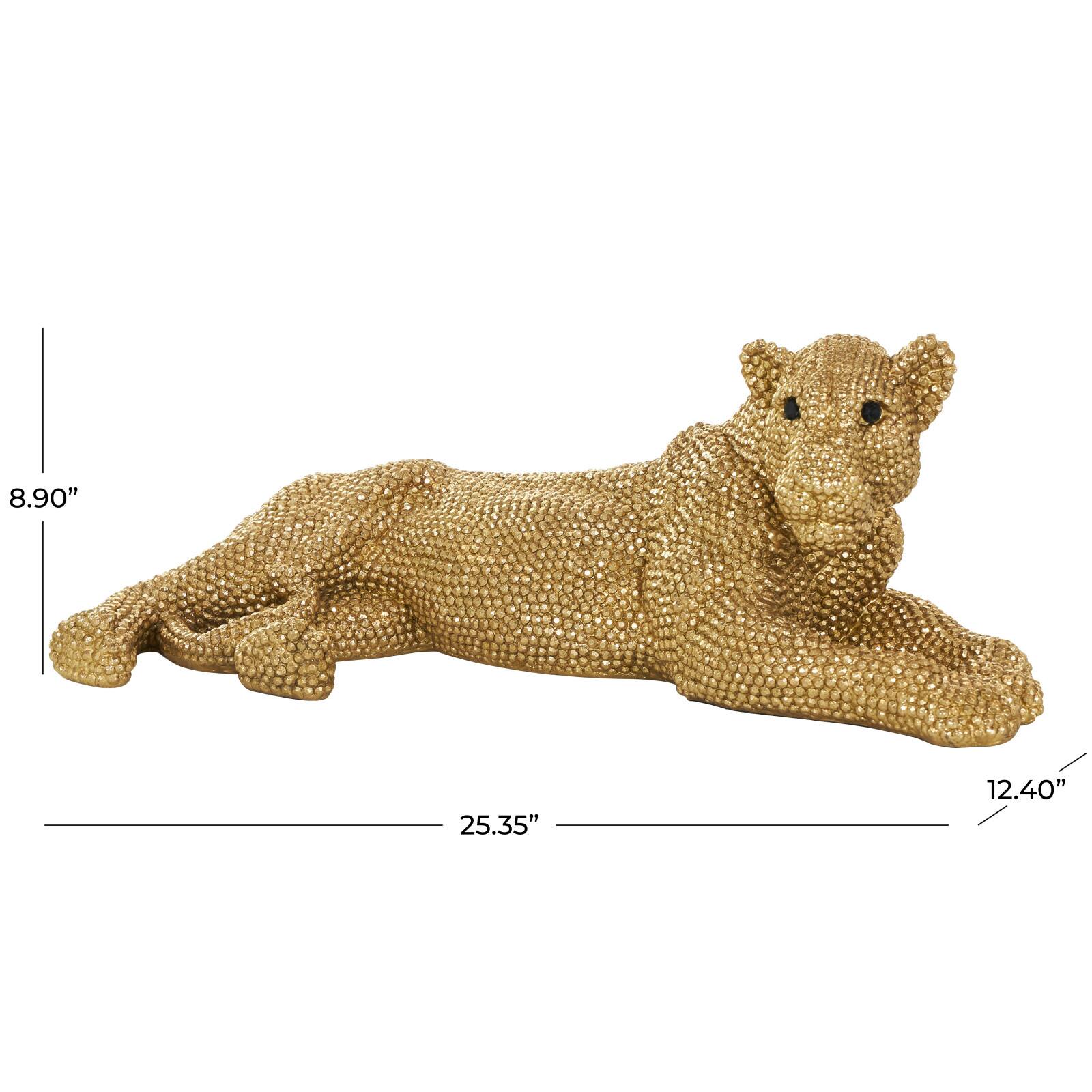 25" Gold Leopard Sculpture