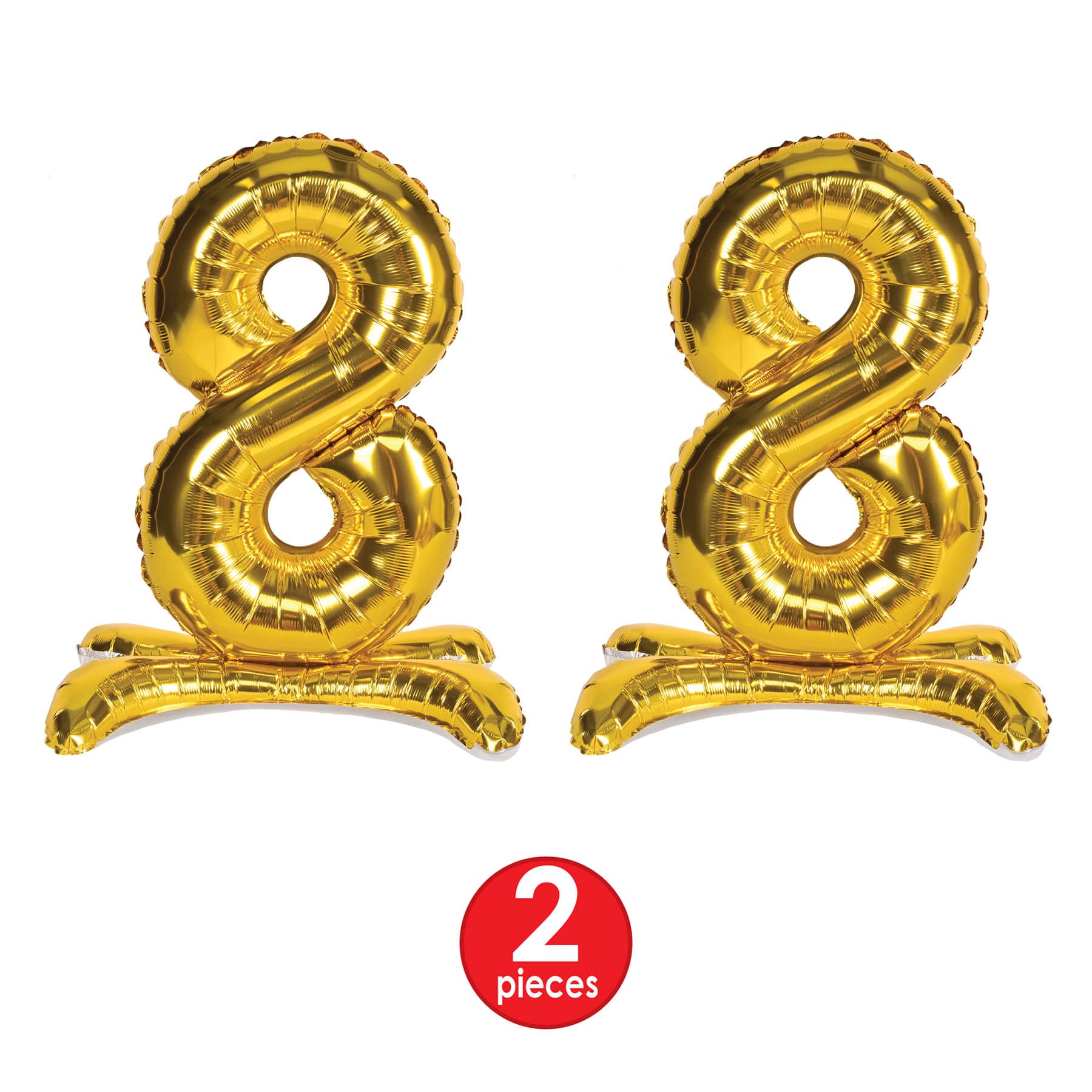Beistle 26" Gold Self-Standing Foil Balloon Numbers, 2ct.