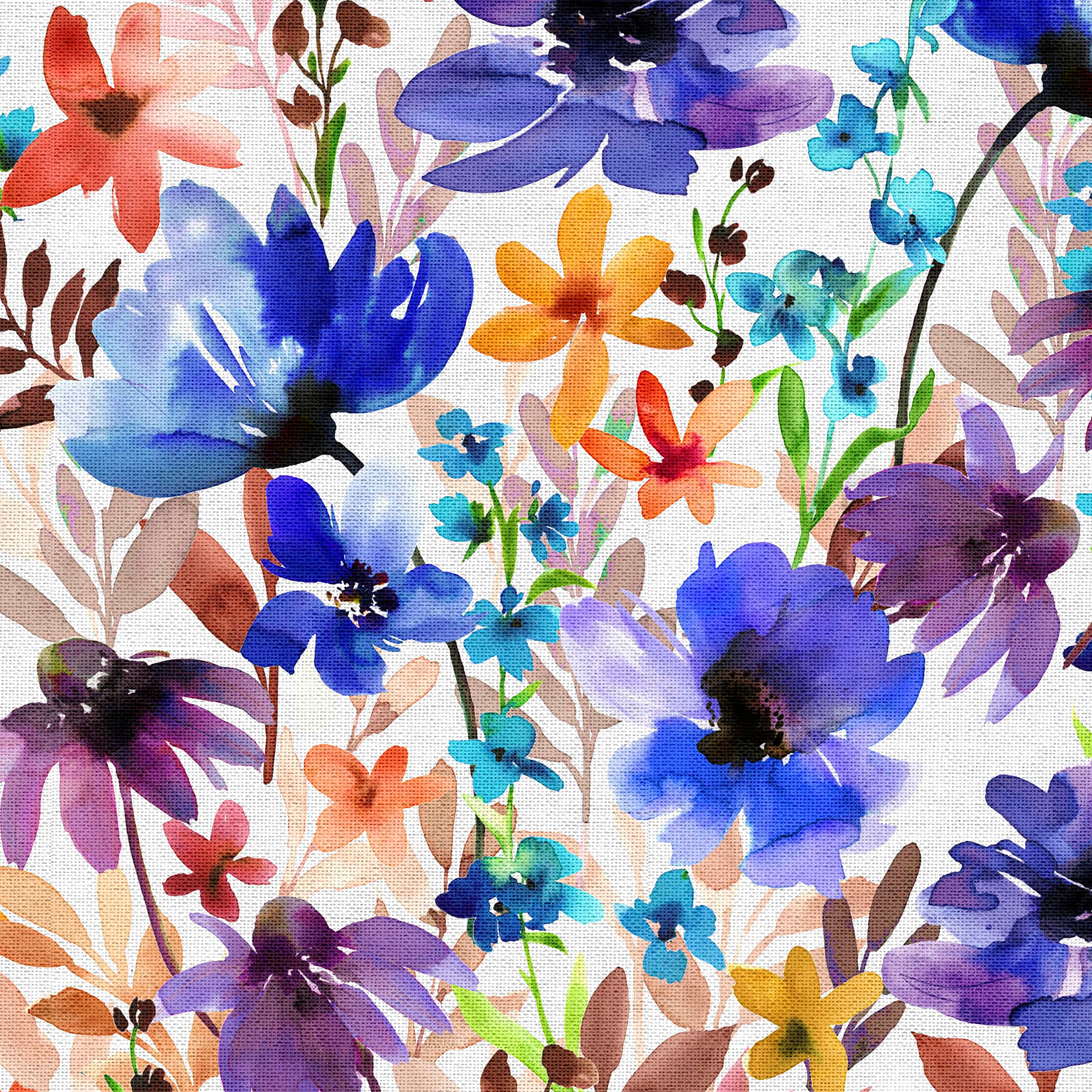 Fabric Editions White Bellino Garden Cotton Fabric