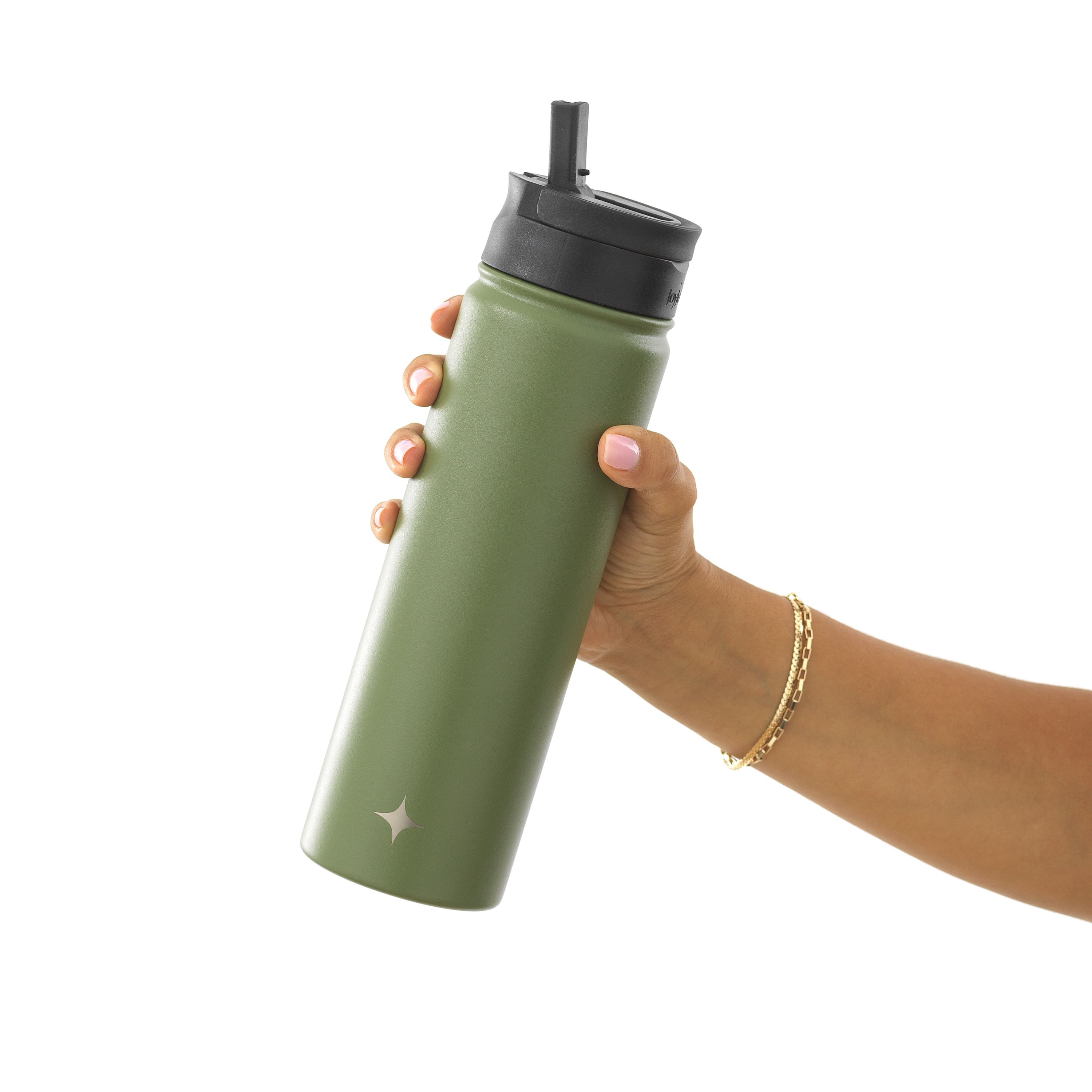 JoyJolt® 22oz. Triple Insulated Water Bottle with Flip Lid & Sport Straw Lid