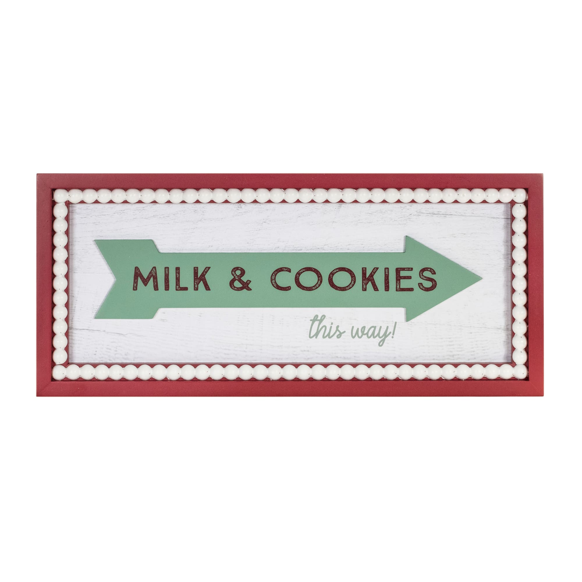 19.5" Framed Milk & Cookies Wall Sign