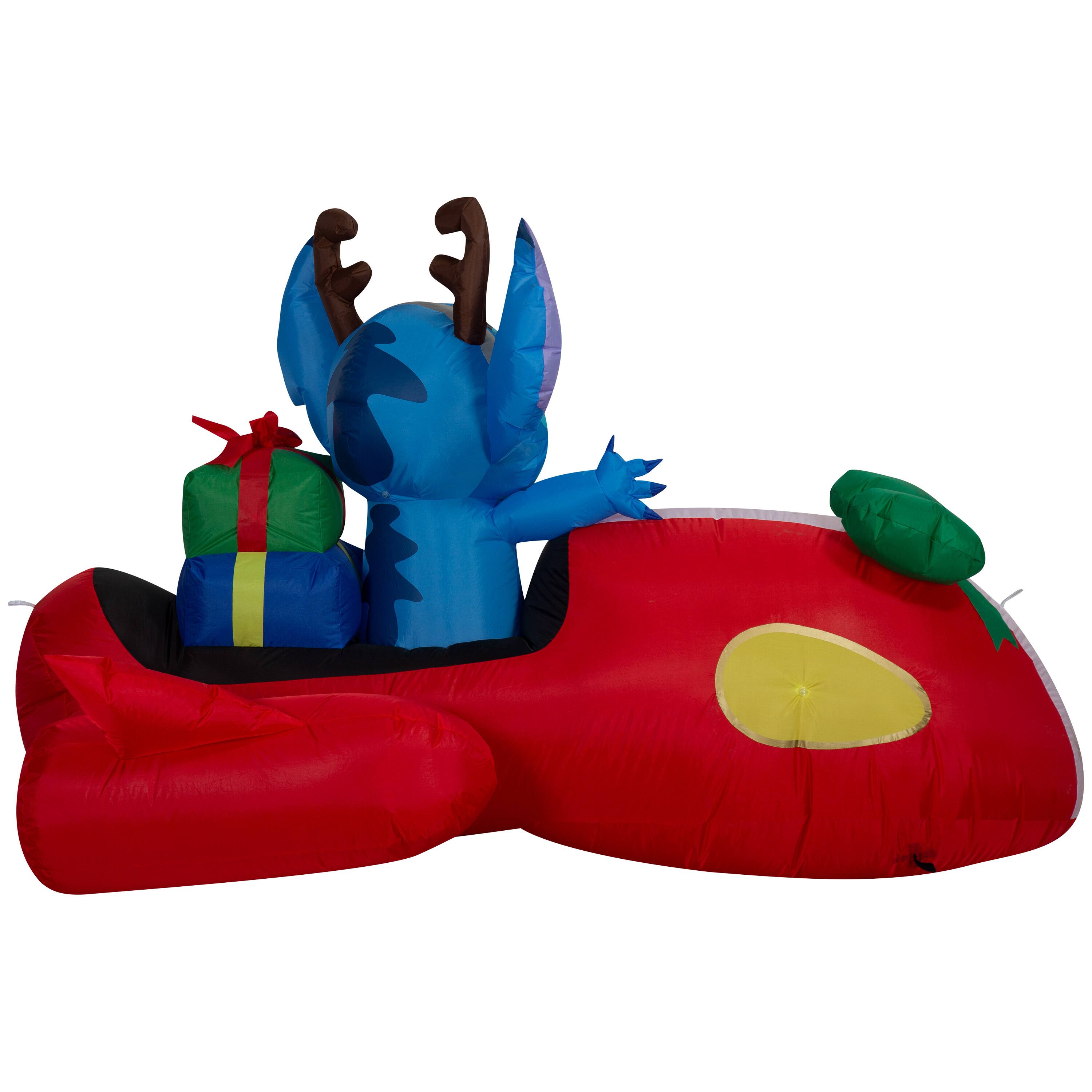 4ft. Airblown® Disney® Inflatable Stitch in Red Speeder Car with Light String Christmas Décor